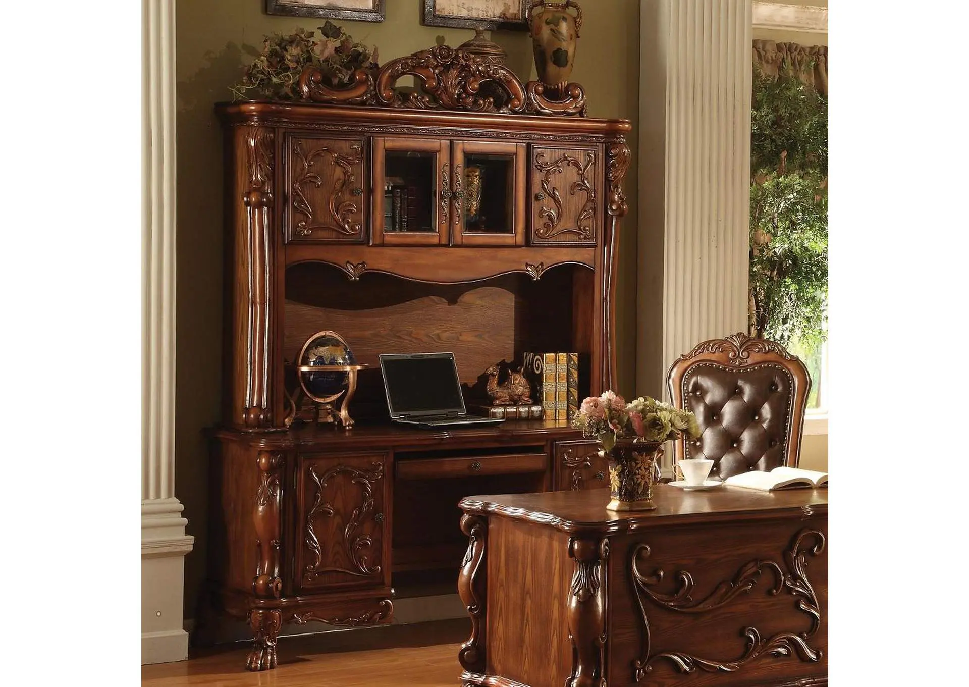 Dresden Executive Computer Desk with Hutch