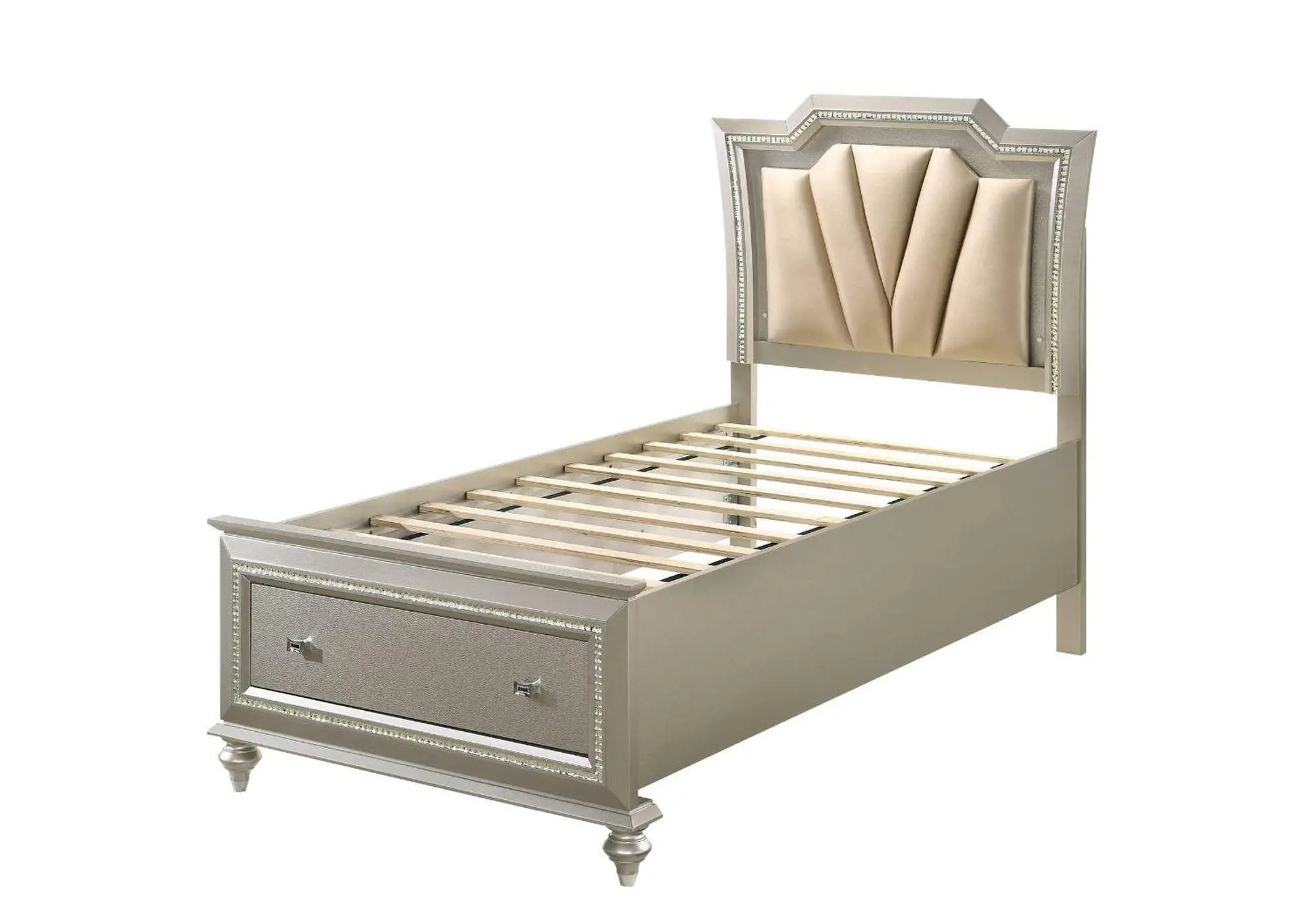 Kaitlyn Twin Bed with Led and Storage