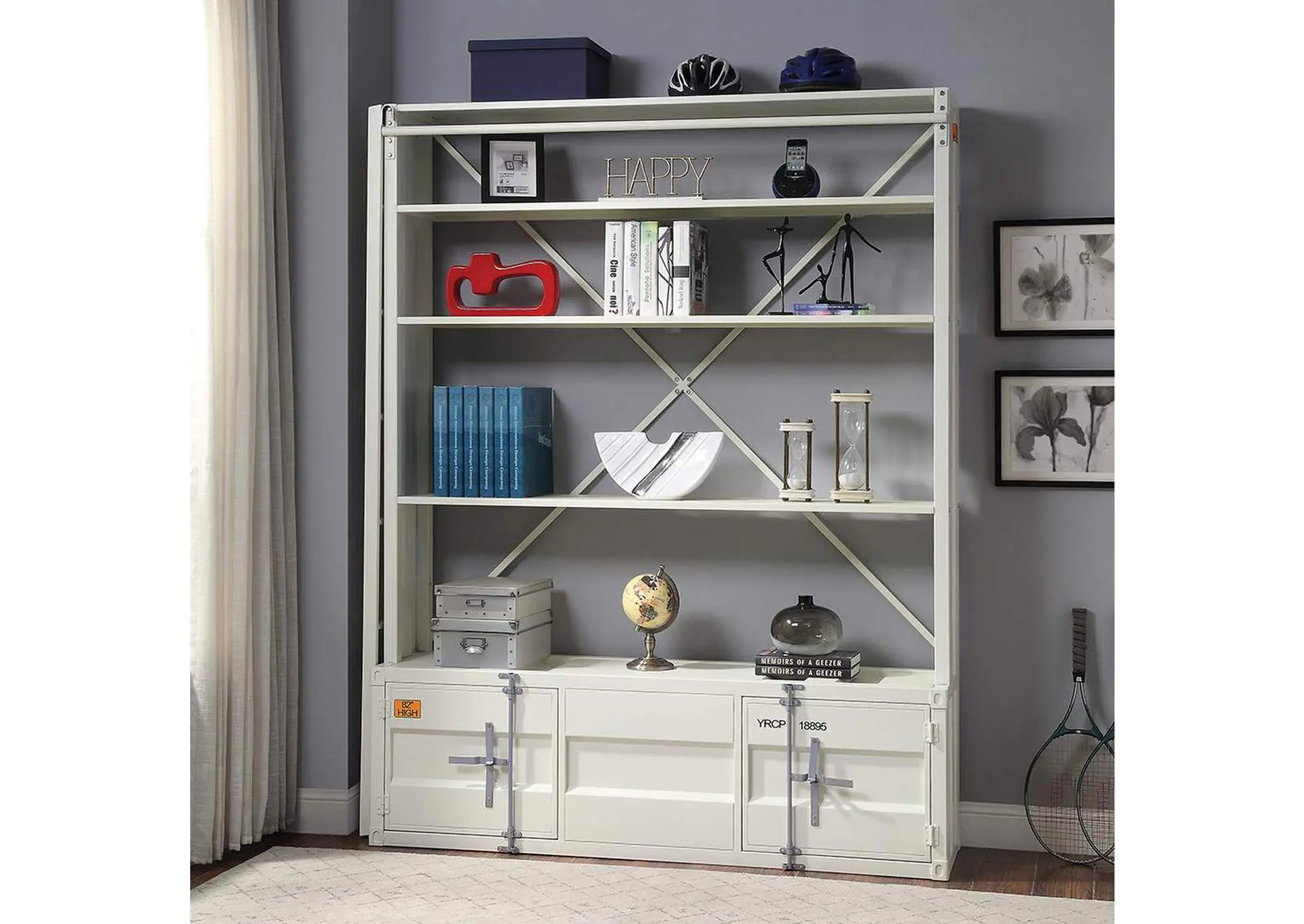 Cargo Bookcase with Ladder