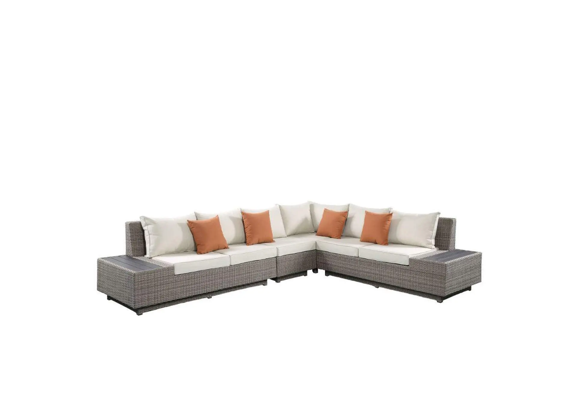 Salena Patio Sectional Sofa with 4 Pillows and Coffee Table — view 2