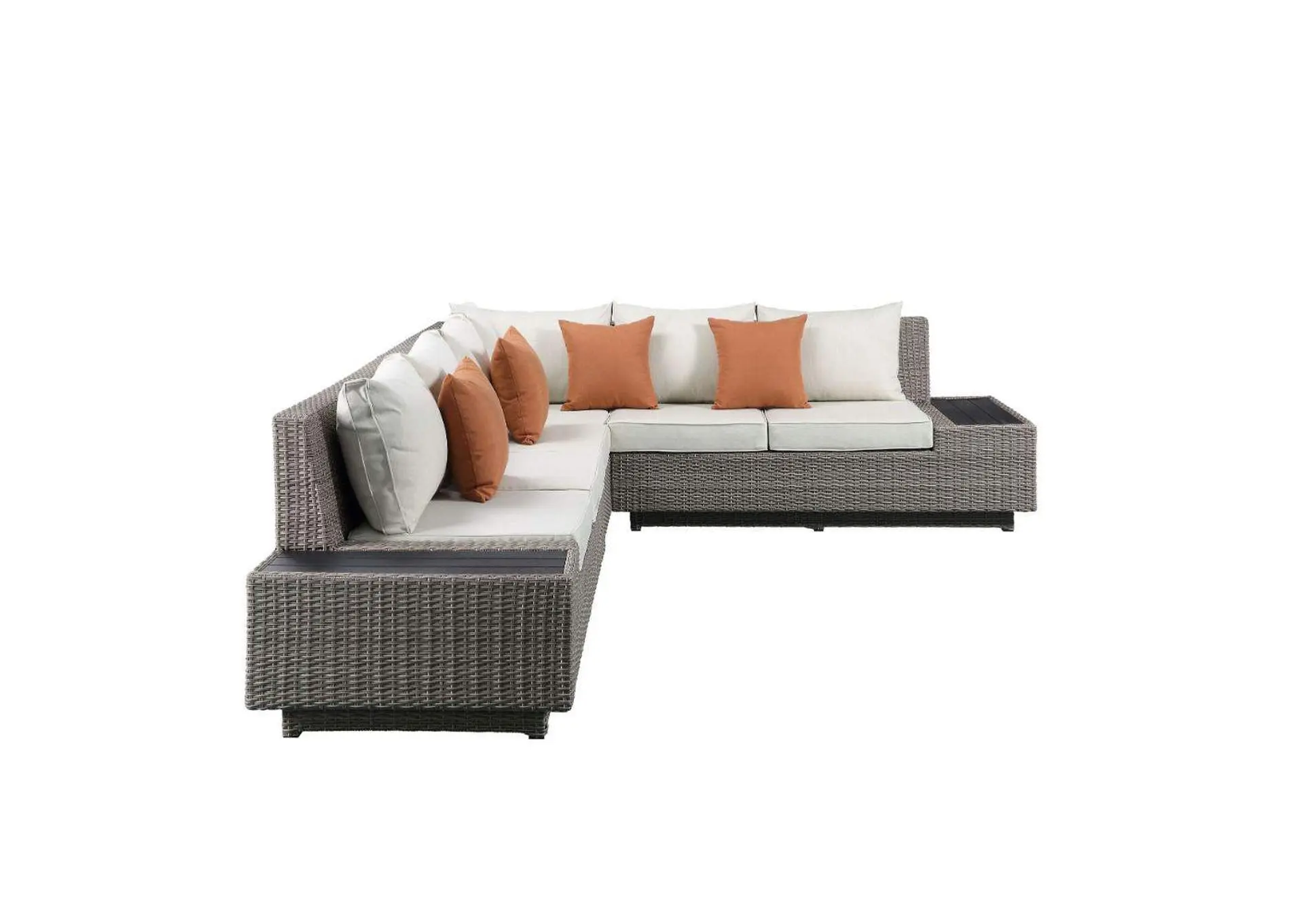 Salena Patio Sectional Sofa with 4 Pillows and Coffee Table — view 4