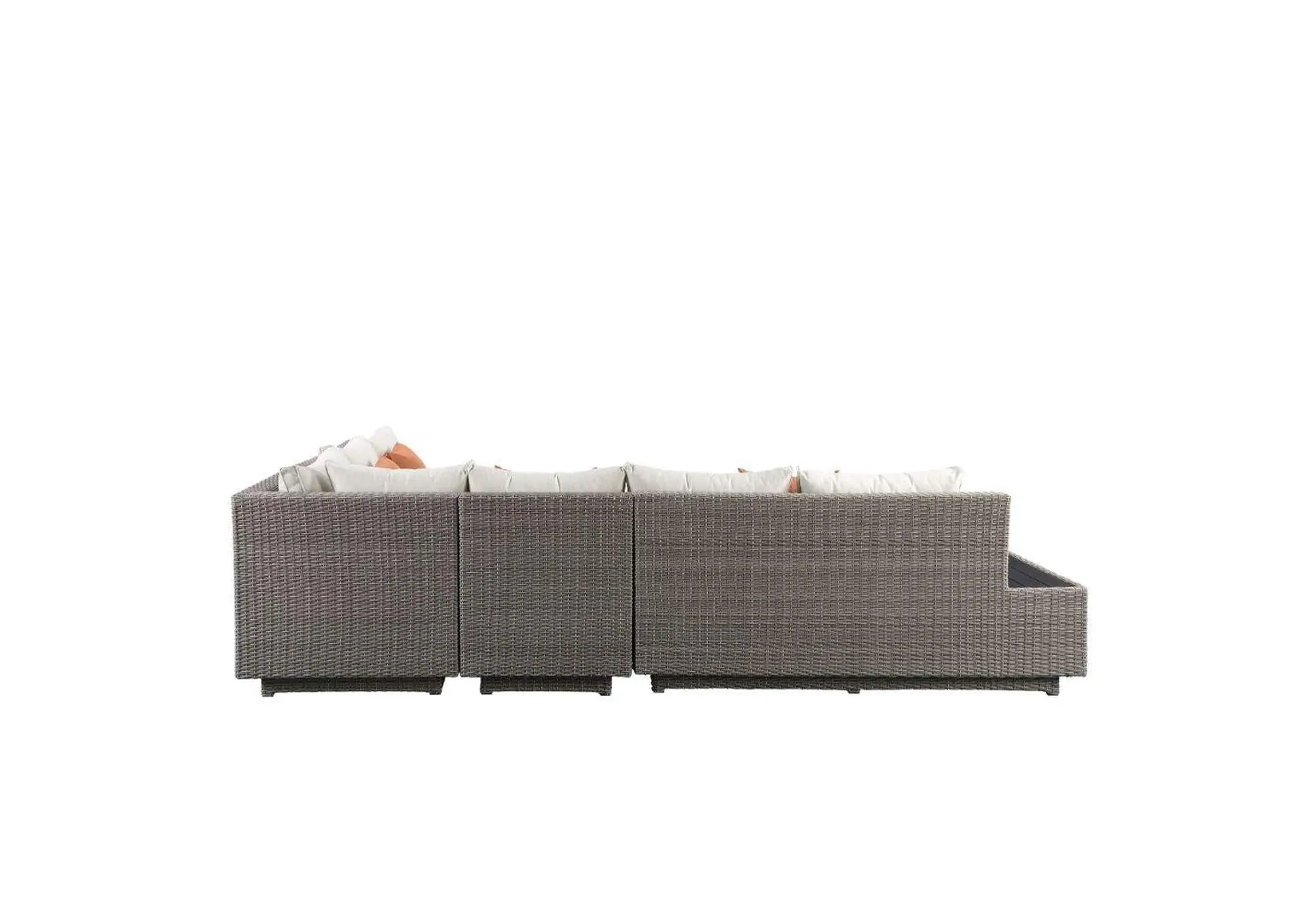 Salena Patio Sectional Sofa with 4 Pillows and Coffee Table — view 5