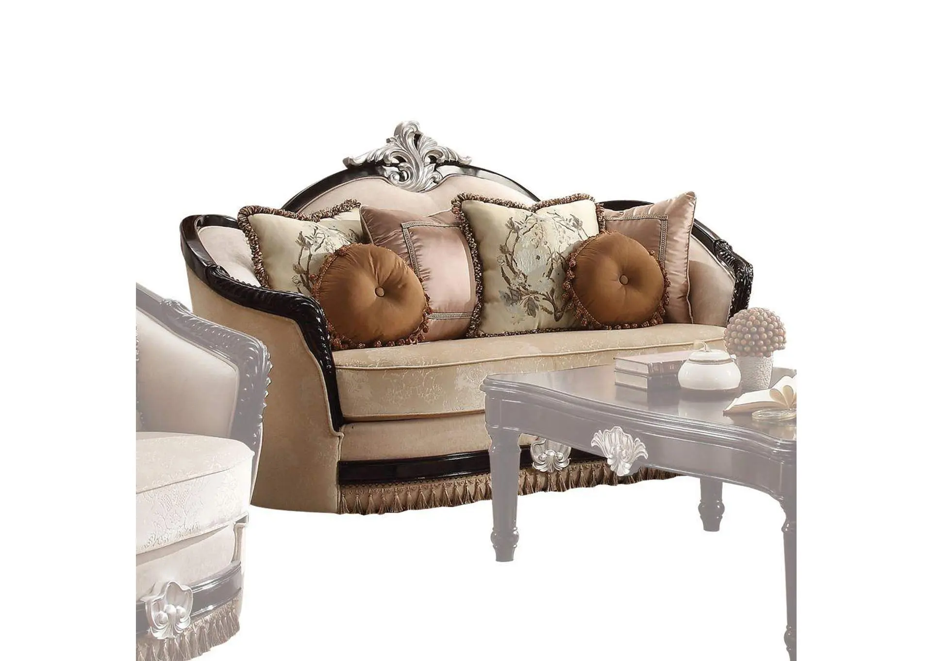 Ernestine Loveseat with 6 Pillows