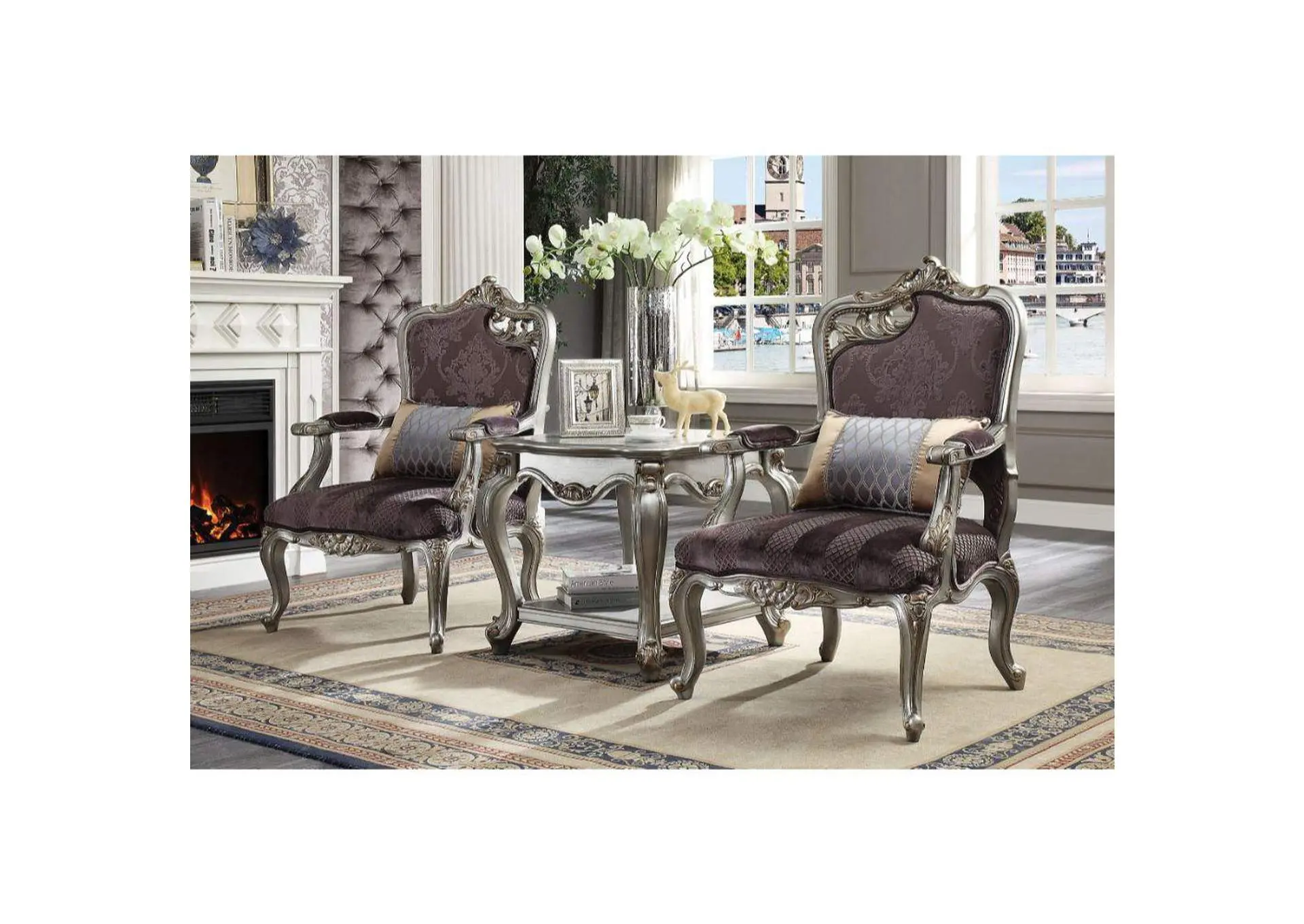 Picardy Chair with Pillow - Rf Leaf