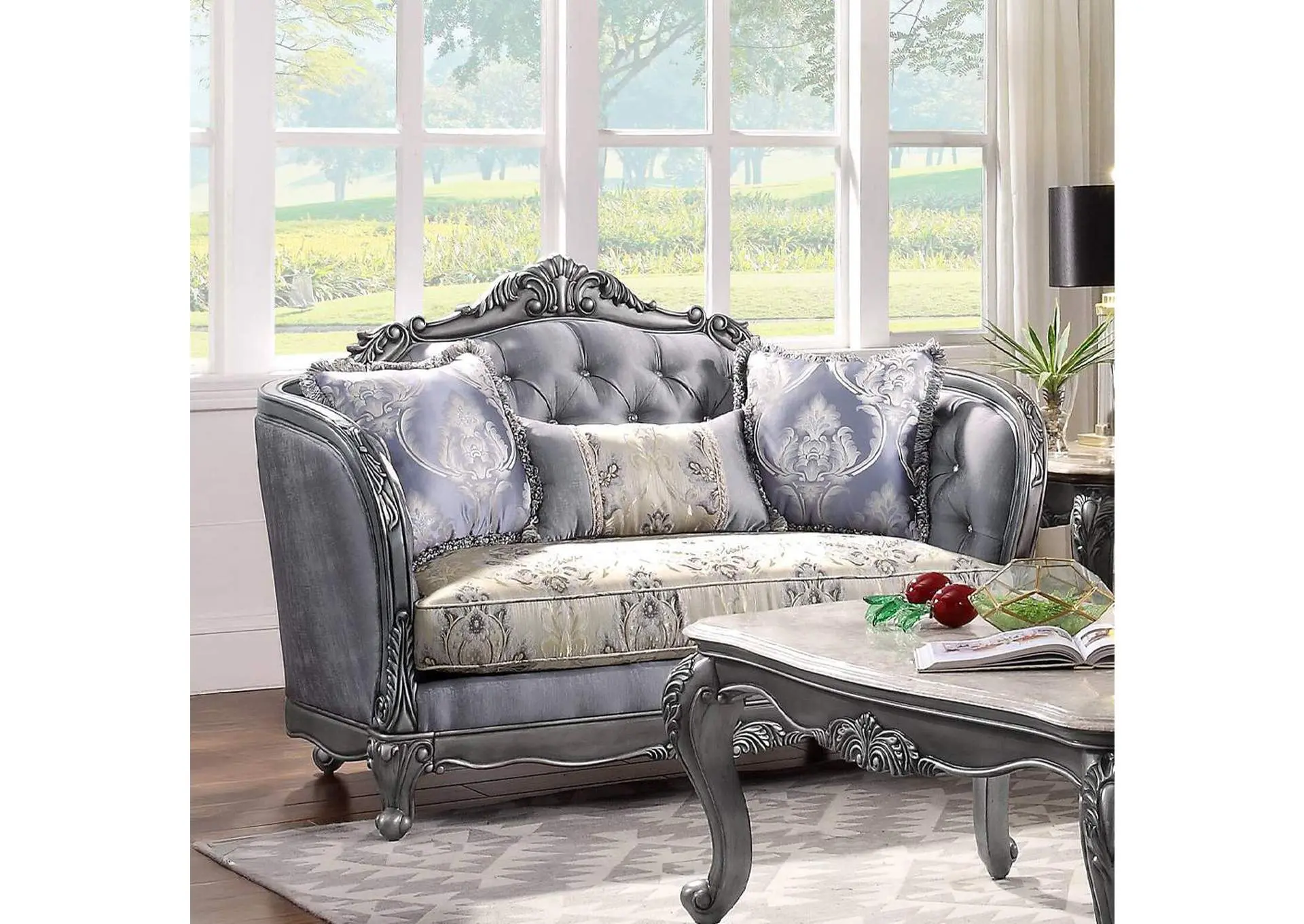Ariadne Loveseat with 3 Pillows
