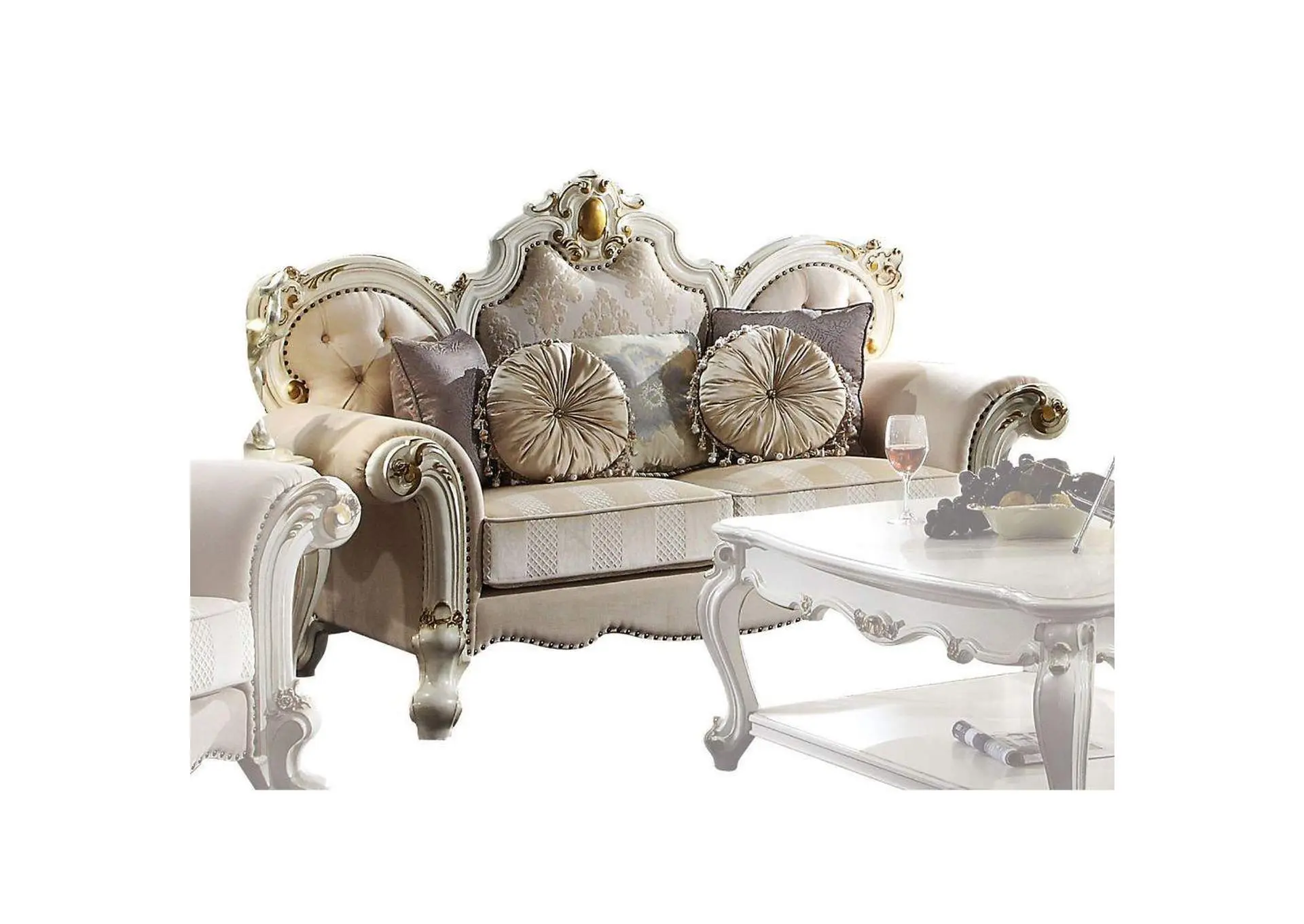 Picardy Loveseat with 5 Pillows