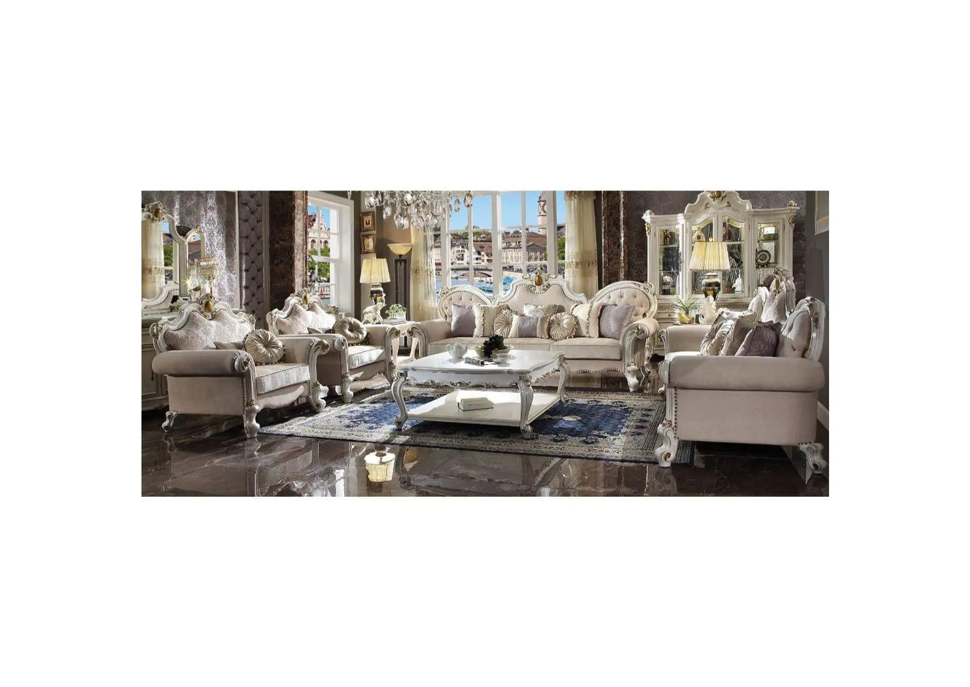 Picardy Oversized Sofa with 8 Pillows