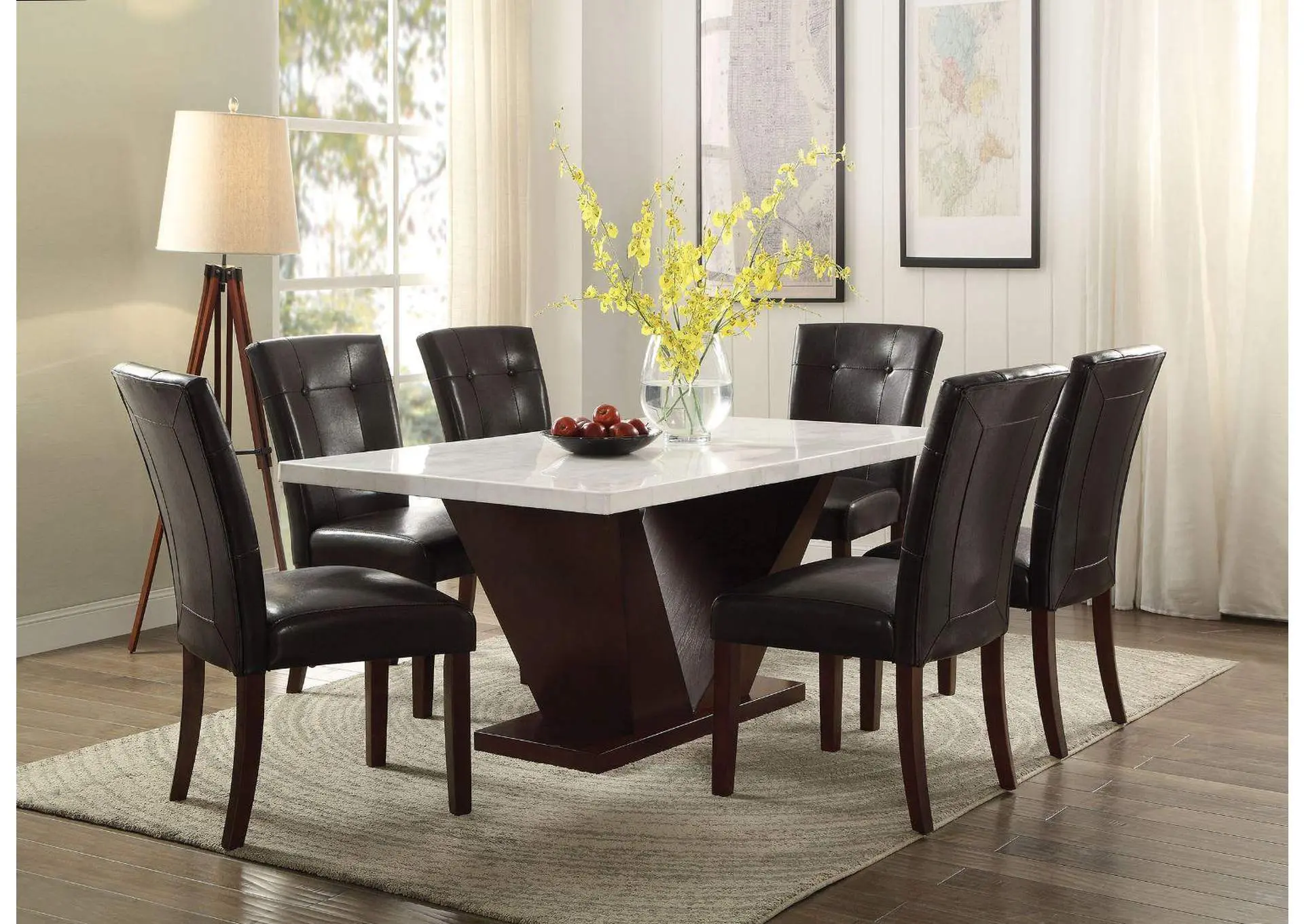 Forbes Dining Table with Marble Top