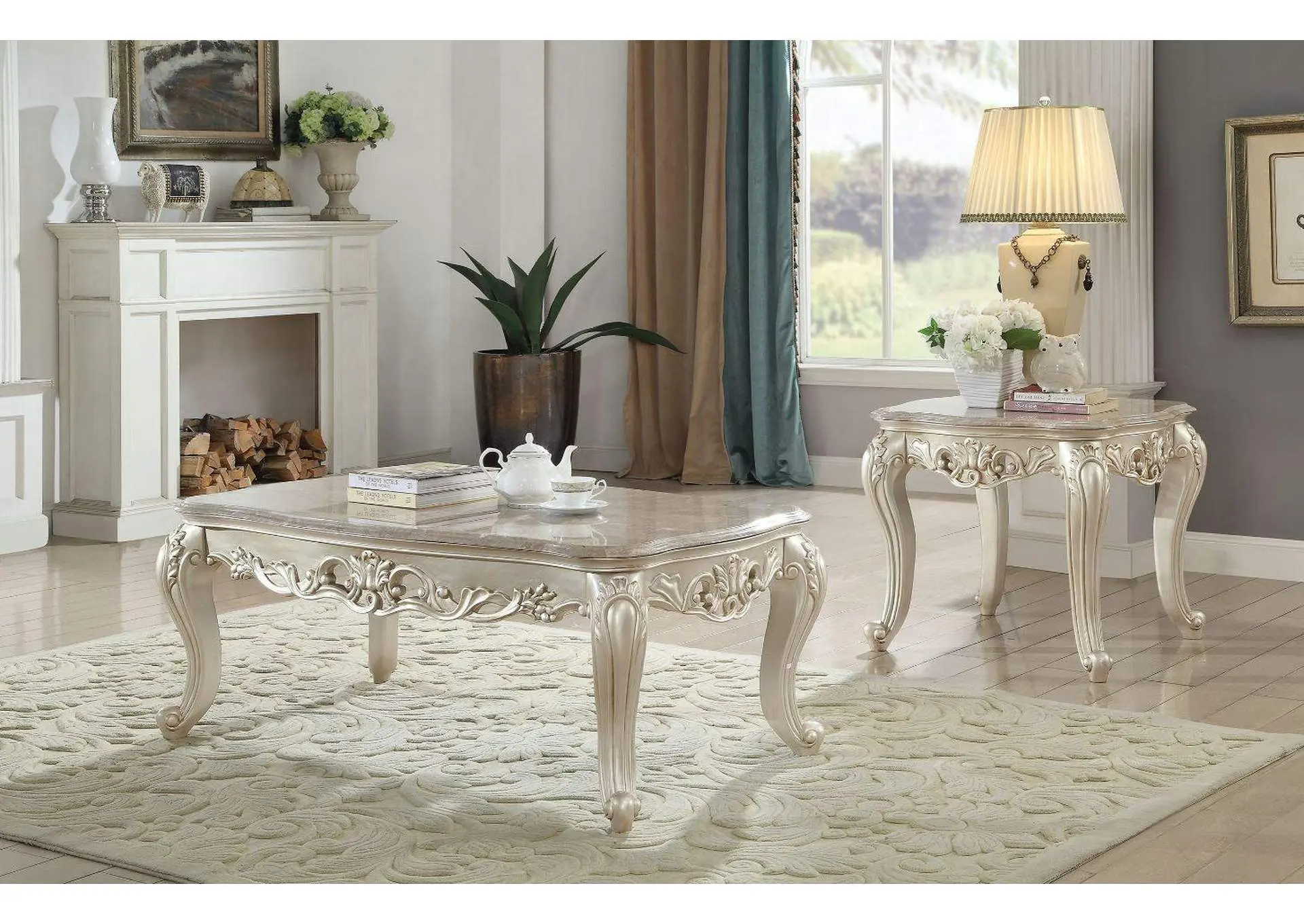 Gorsedd Coffee Table with Marble Top