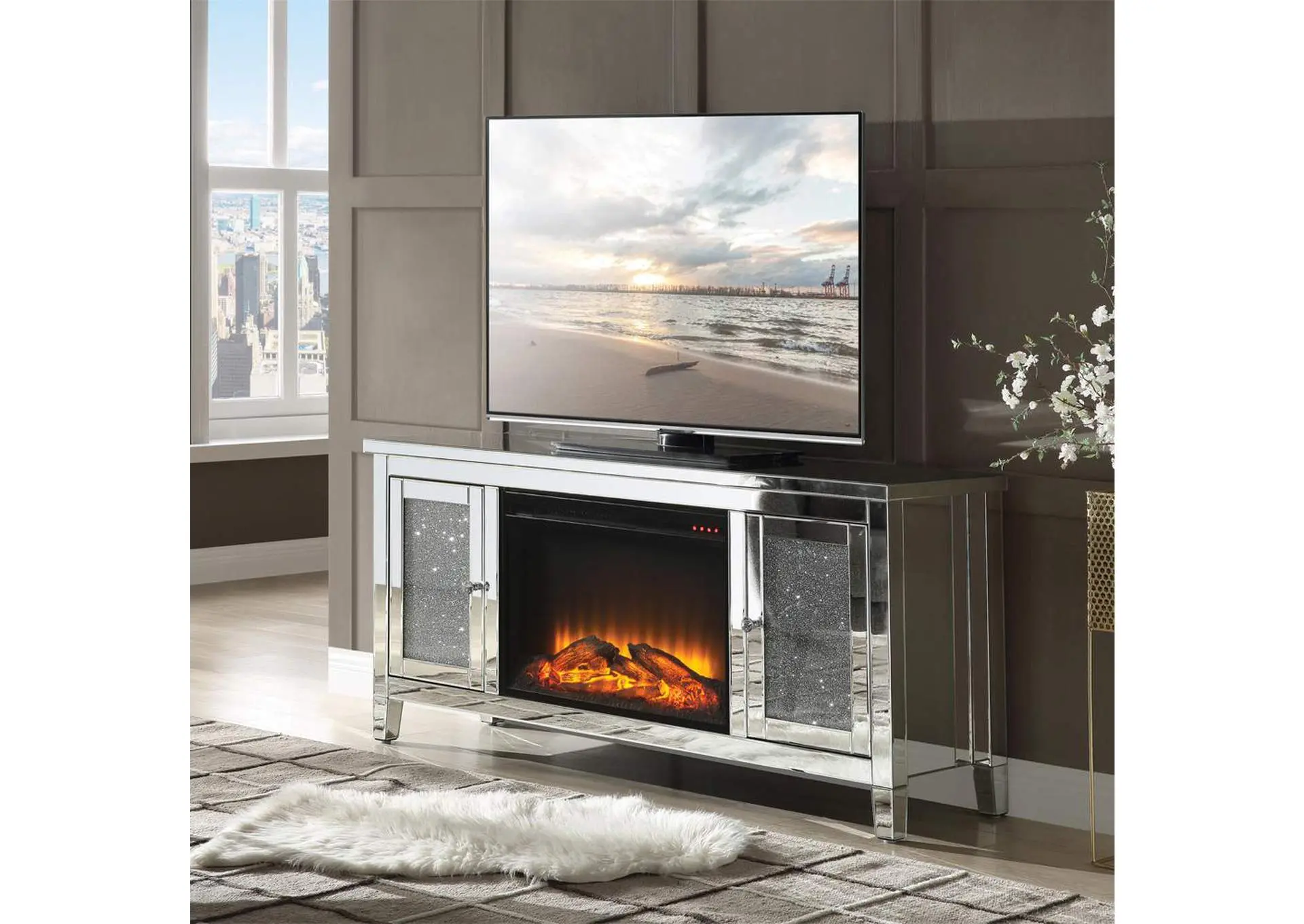 Noralie TV Stand with Fireplace