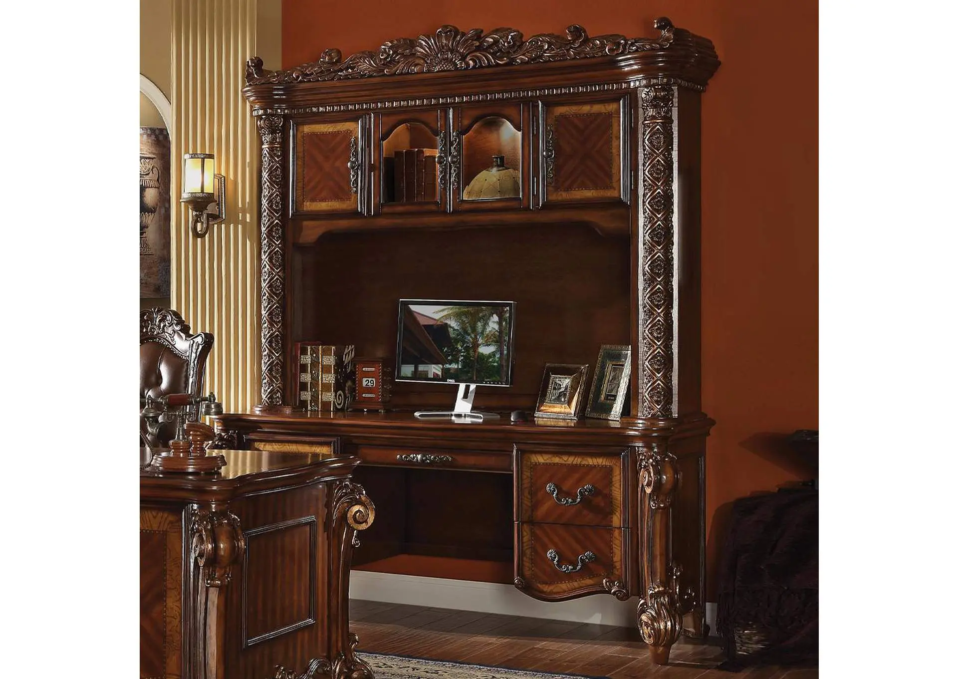 Vendome Computer Desk with Hutch