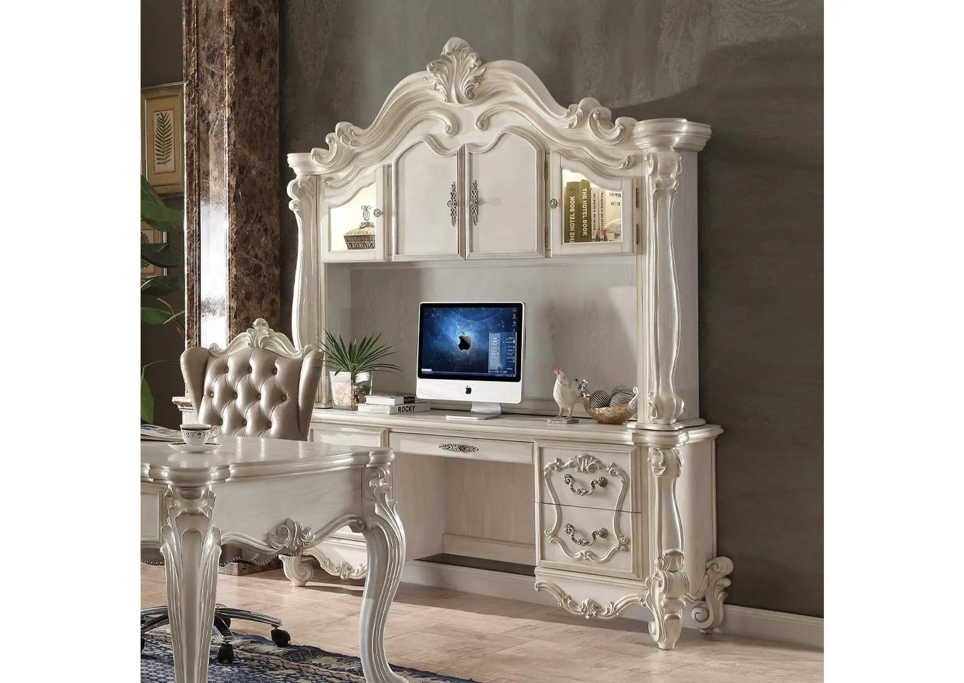 Versailles Executive Computer Desk with Hutch