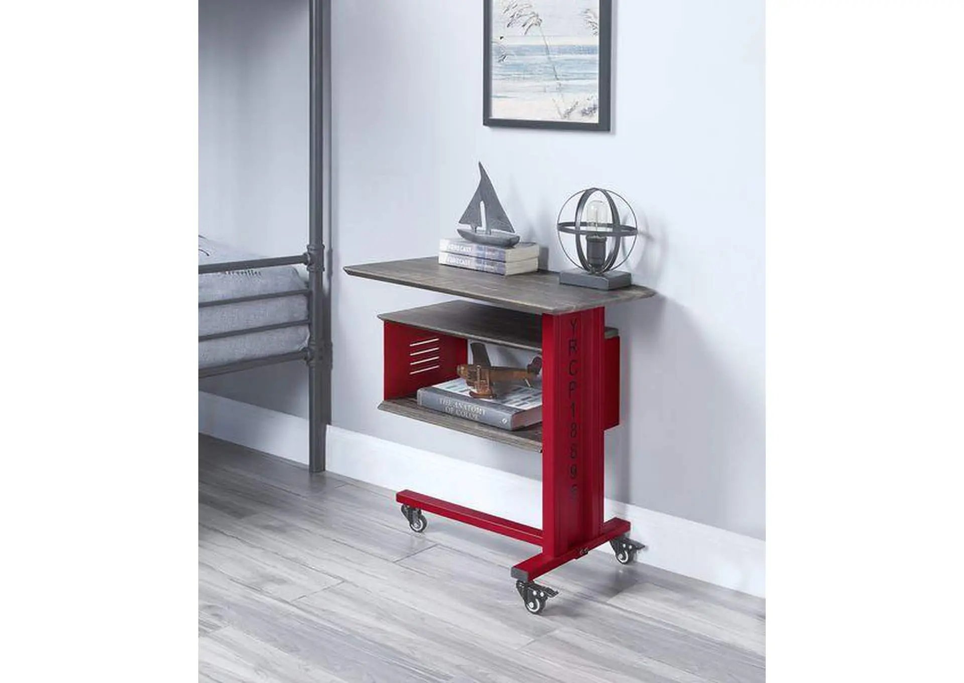 Cargo Accent Table with Wall Shelf