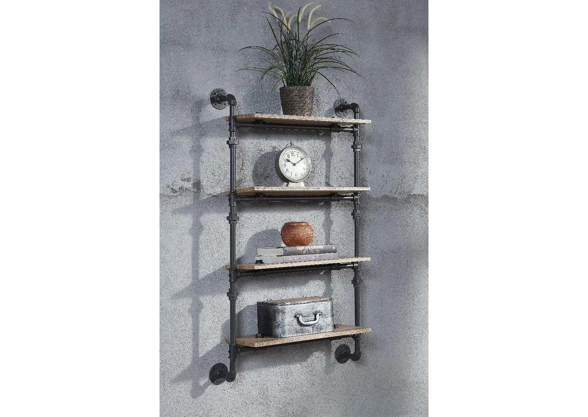 Brantley Wall Rack with 4 Shelves