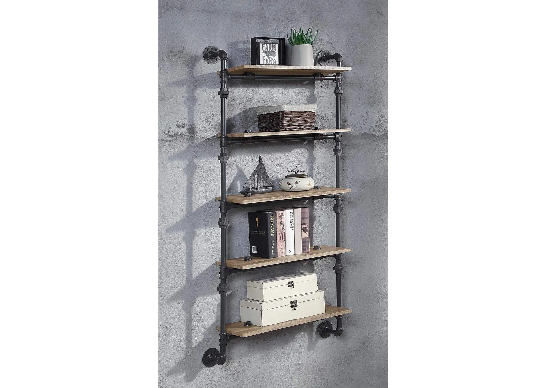 Brantley Wall Rack with 5 Shelves