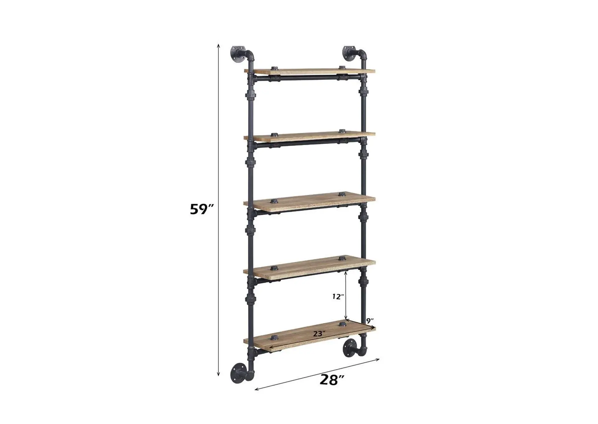 Brantley Wall Rack with 5 Shelves — view 6