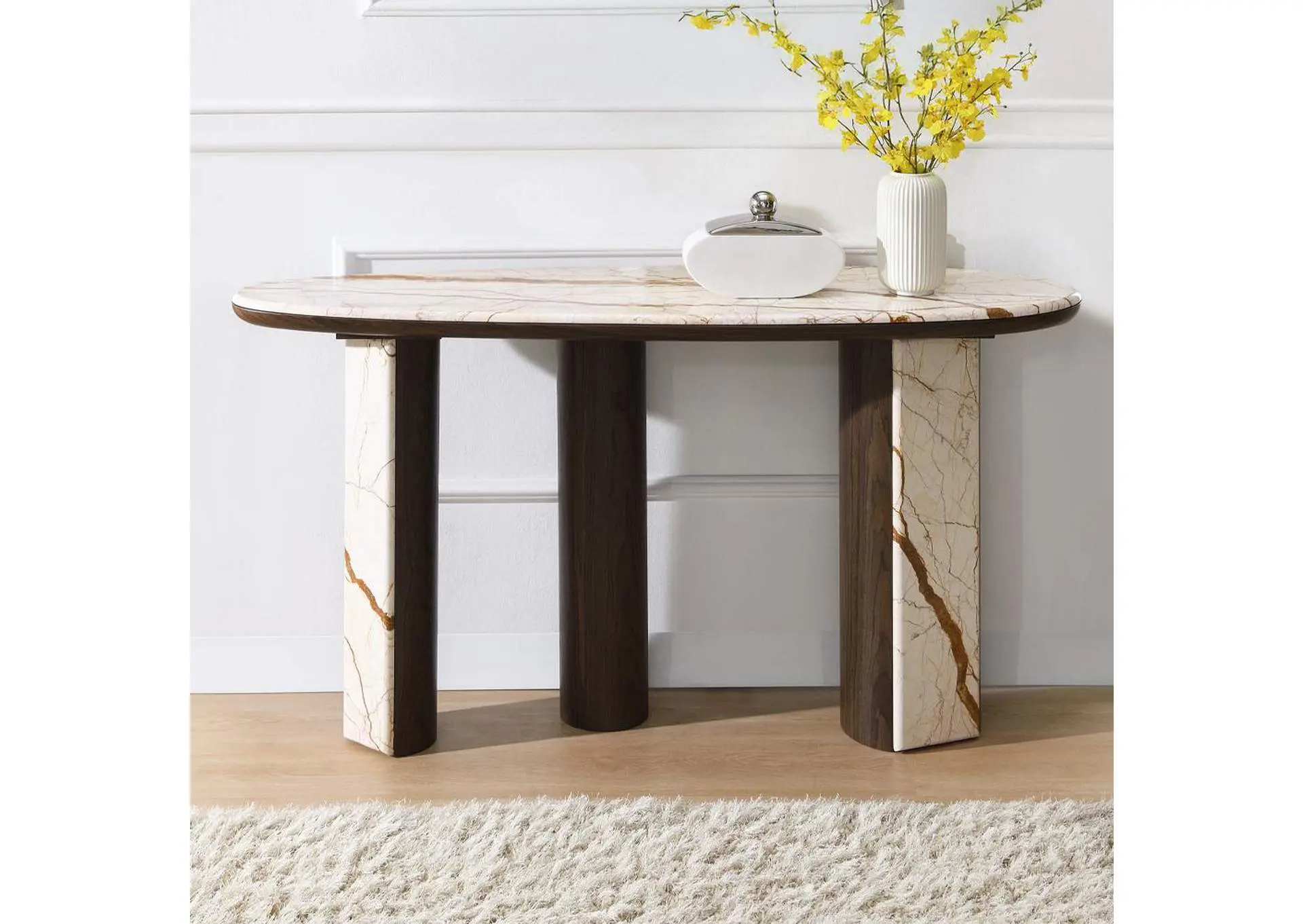 Haidar Console Table with Marble Top