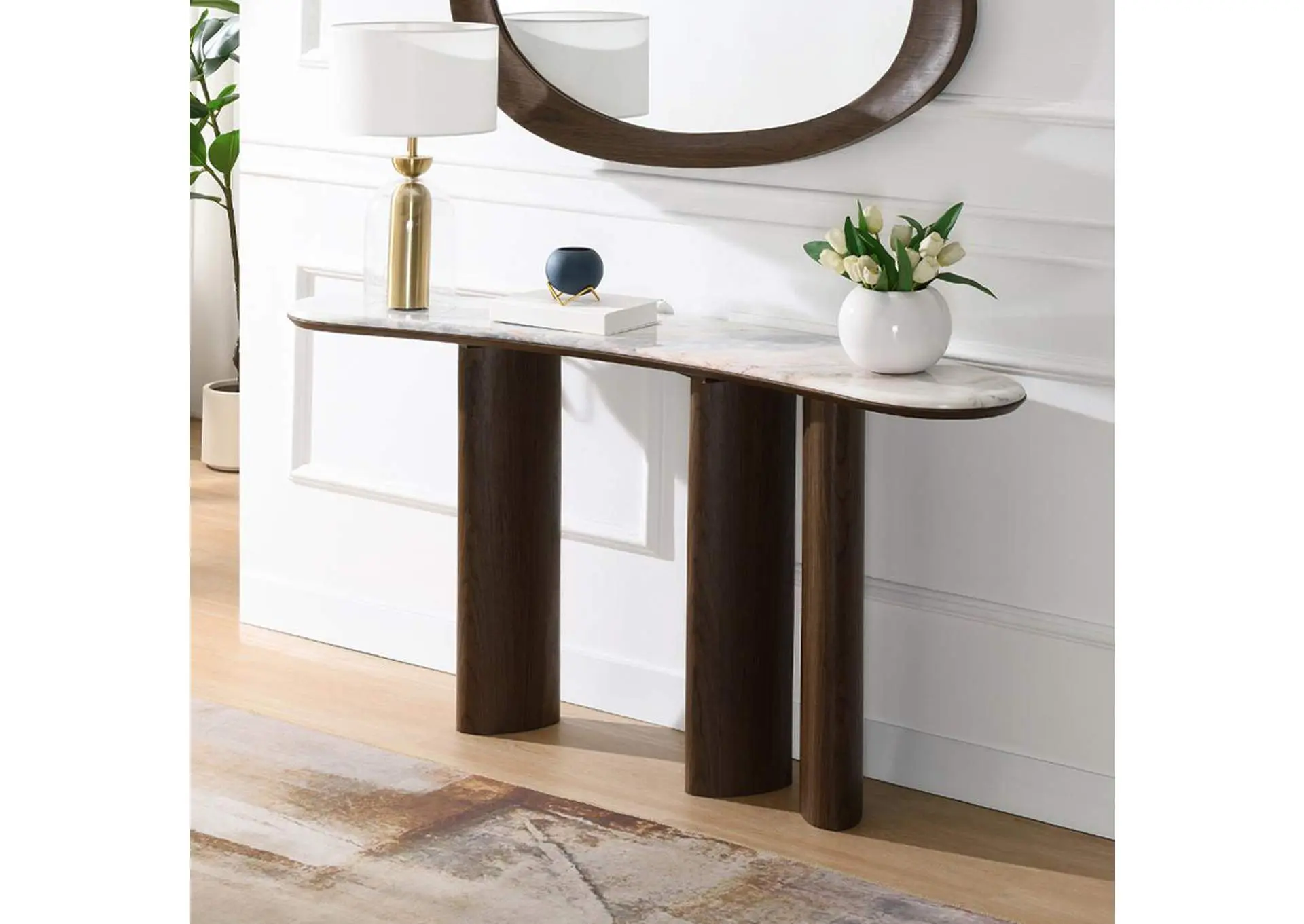 Hanale Console Table with Natural Marble