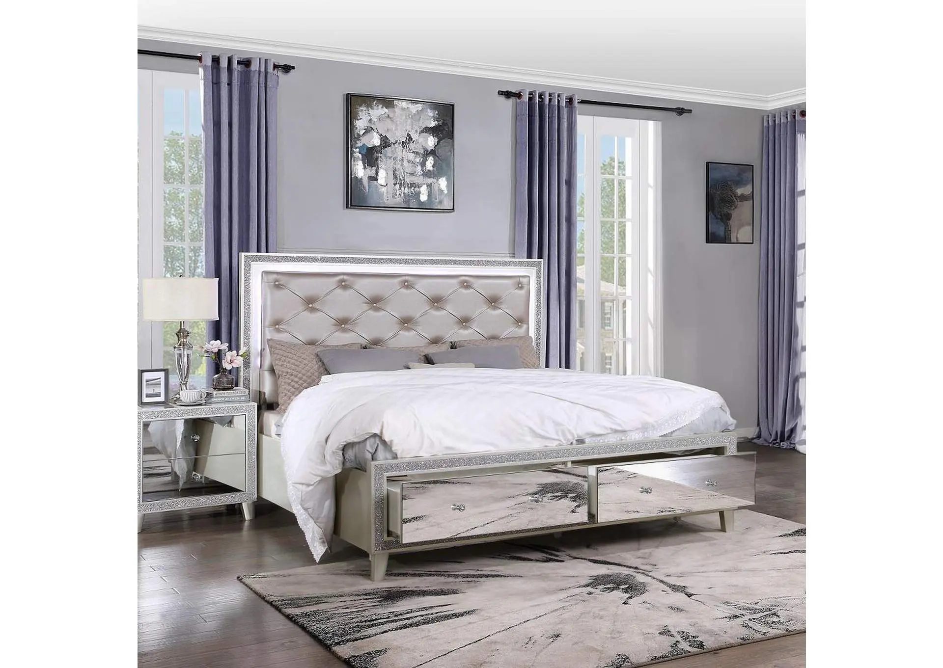 ACME upholstered bed