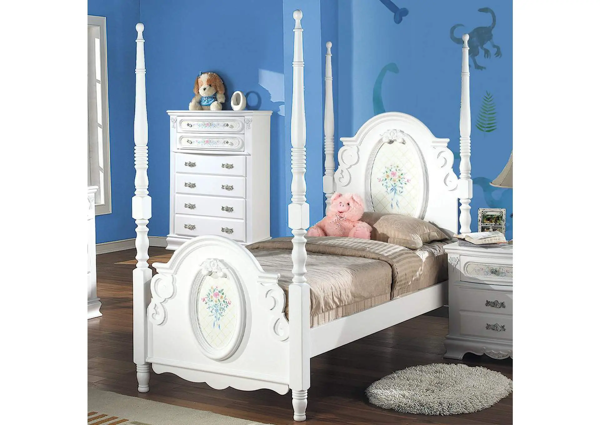 Flora Full Bed with Poster