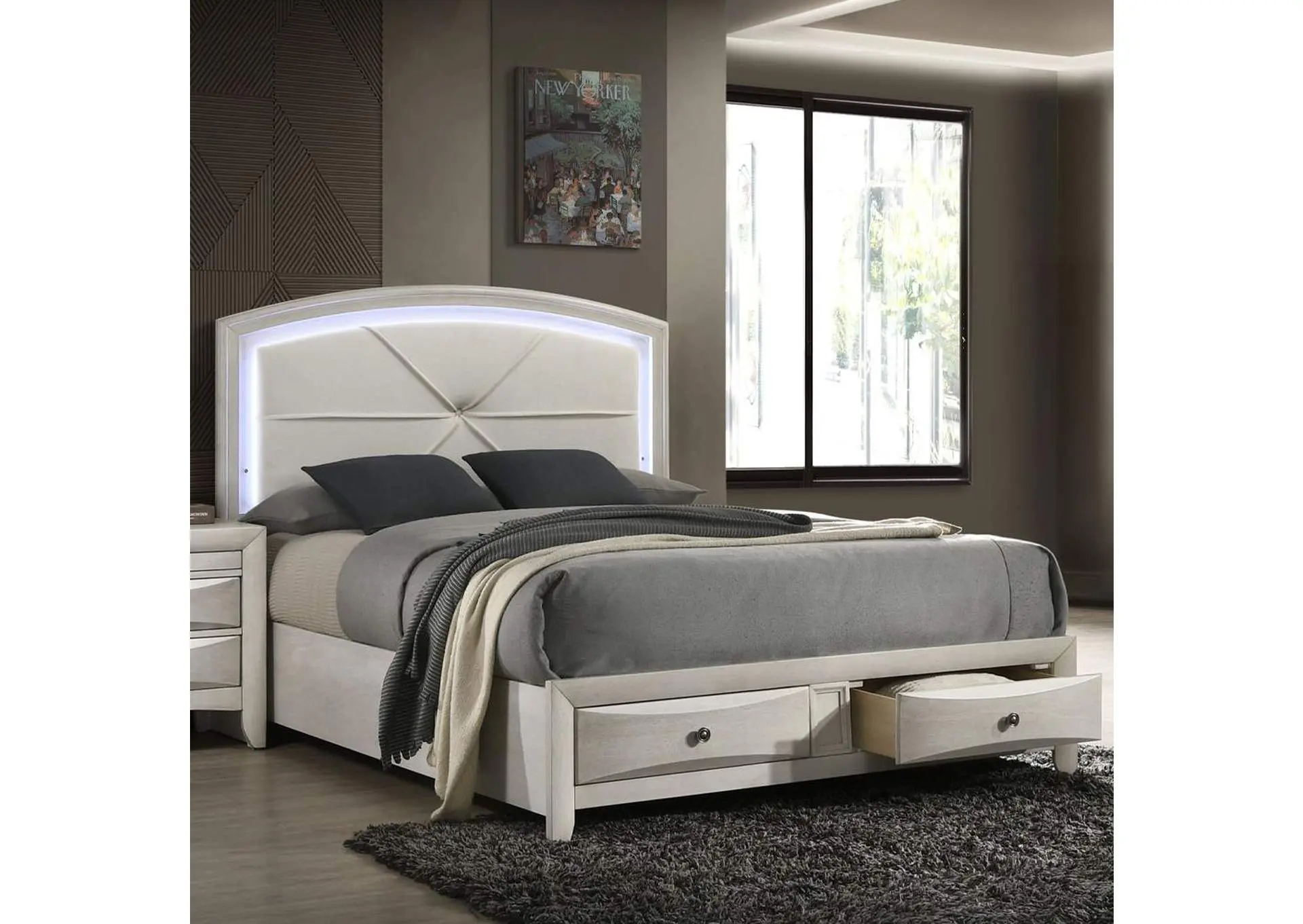 Ramondi Ek Bed with Storage and Led