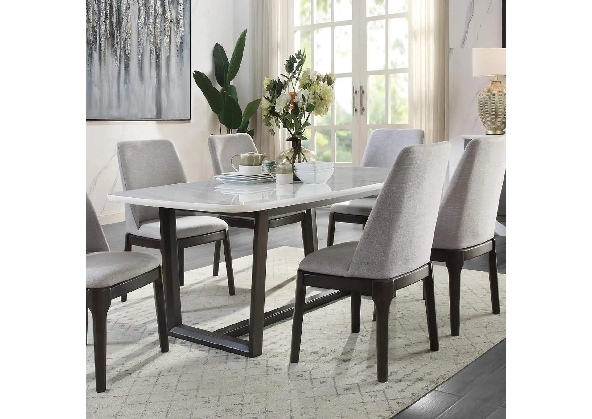 Madan Dining Table with Marble Top