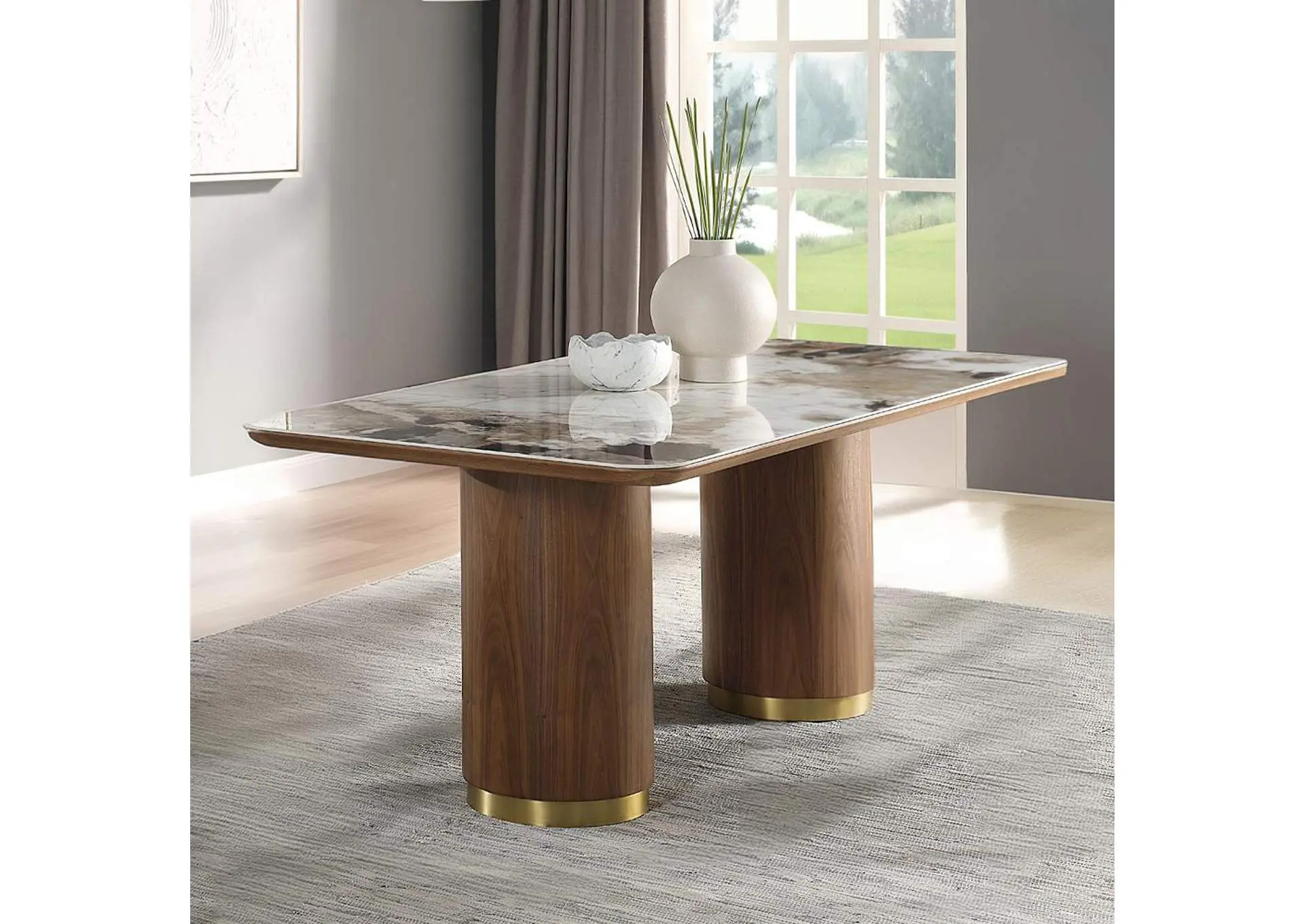 Willene Dining Table with Ceramic Top