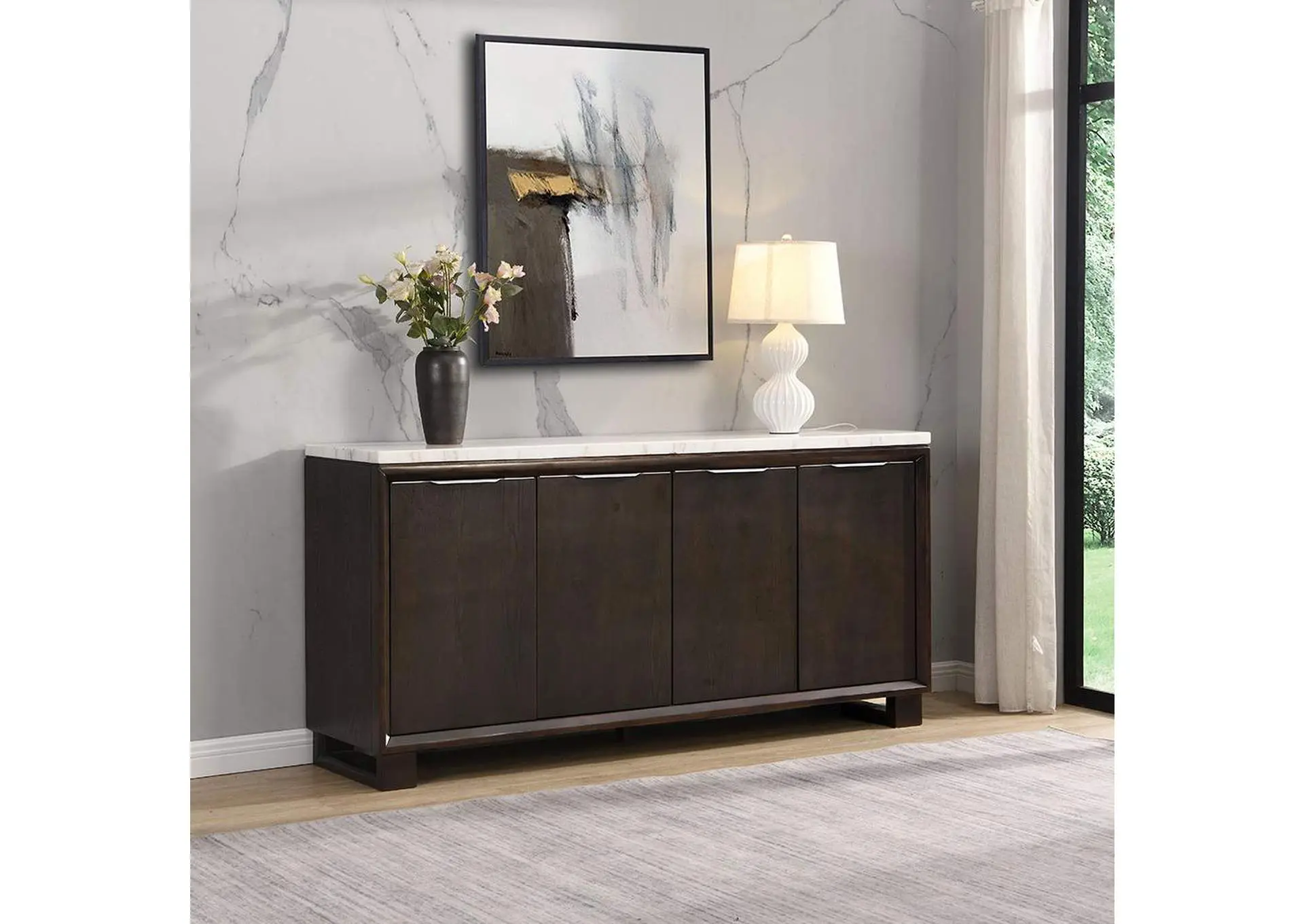Edwyn Server with Marble Top