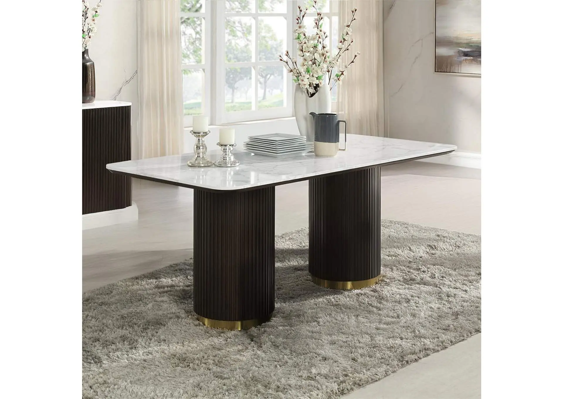 Clayten Dining Table with Marble Top