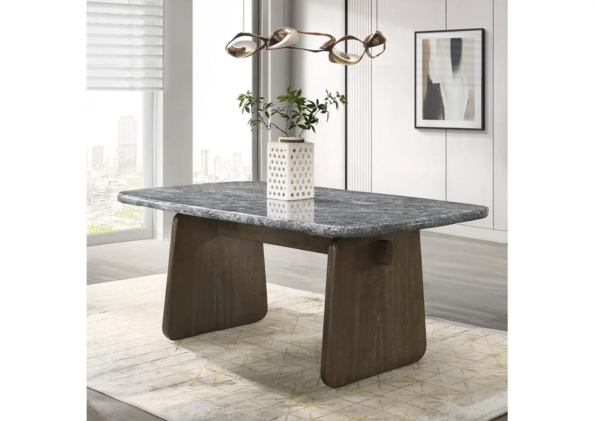 Dillon Dining Table with Natural Marble Top