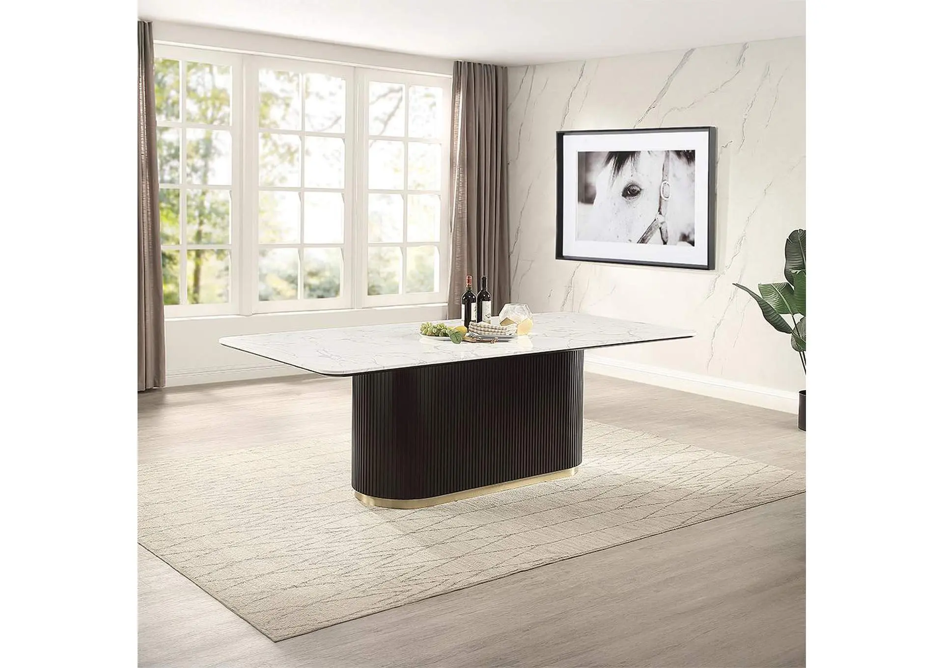 Clayten Dining Table with Marble Top