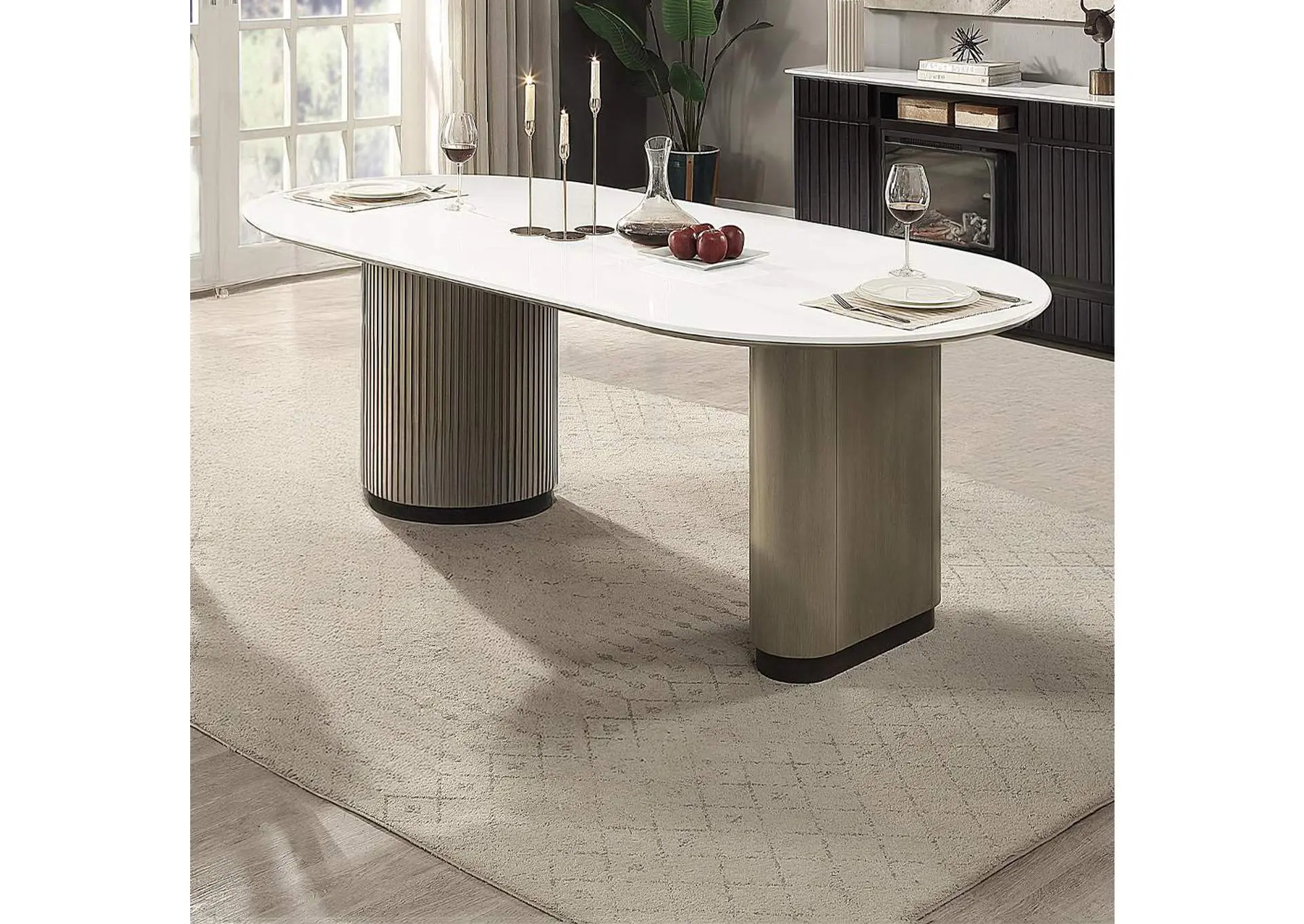 Clayten Dining Table with Engineered Top
