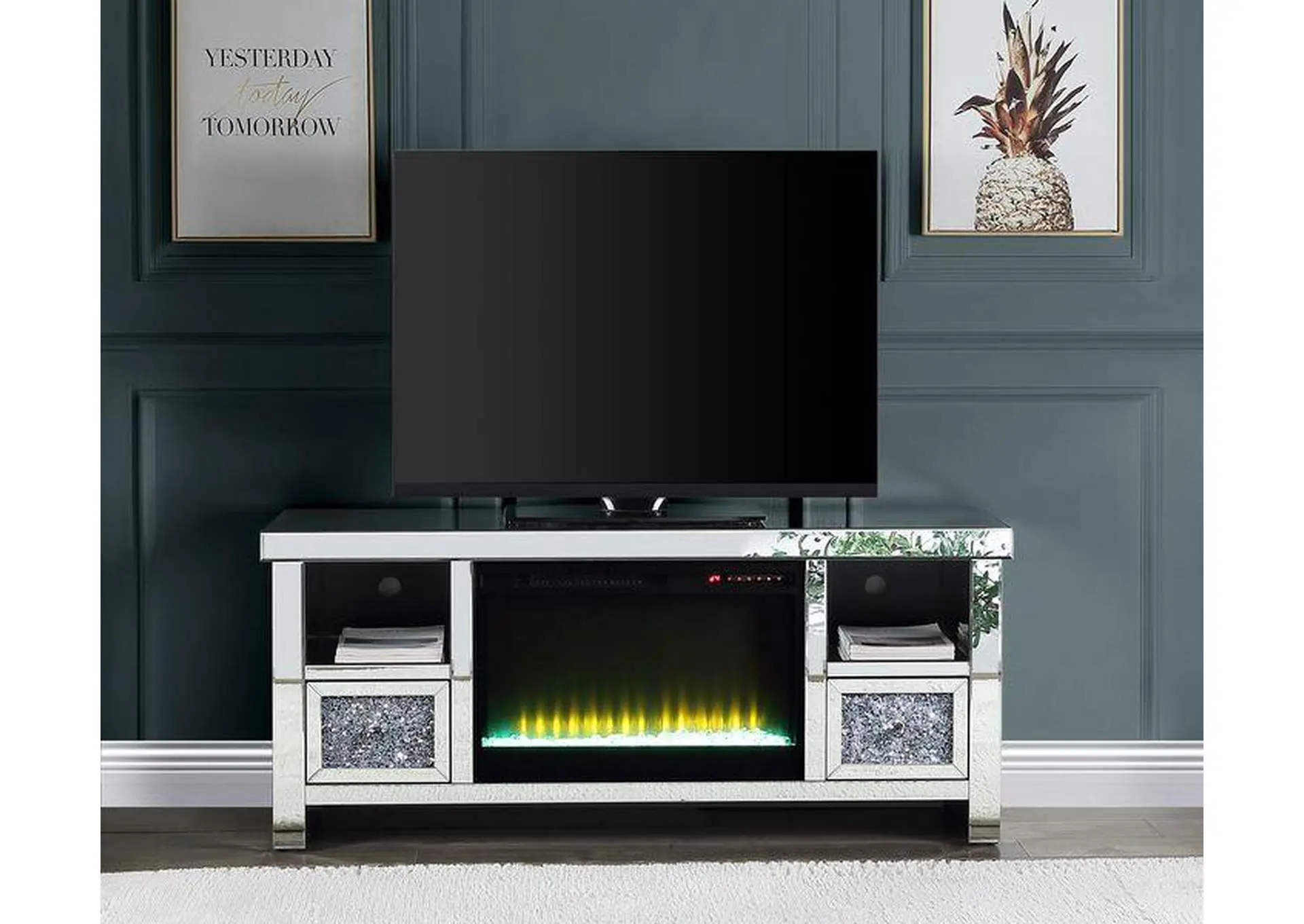 Noralie TV Stand with Fireplace