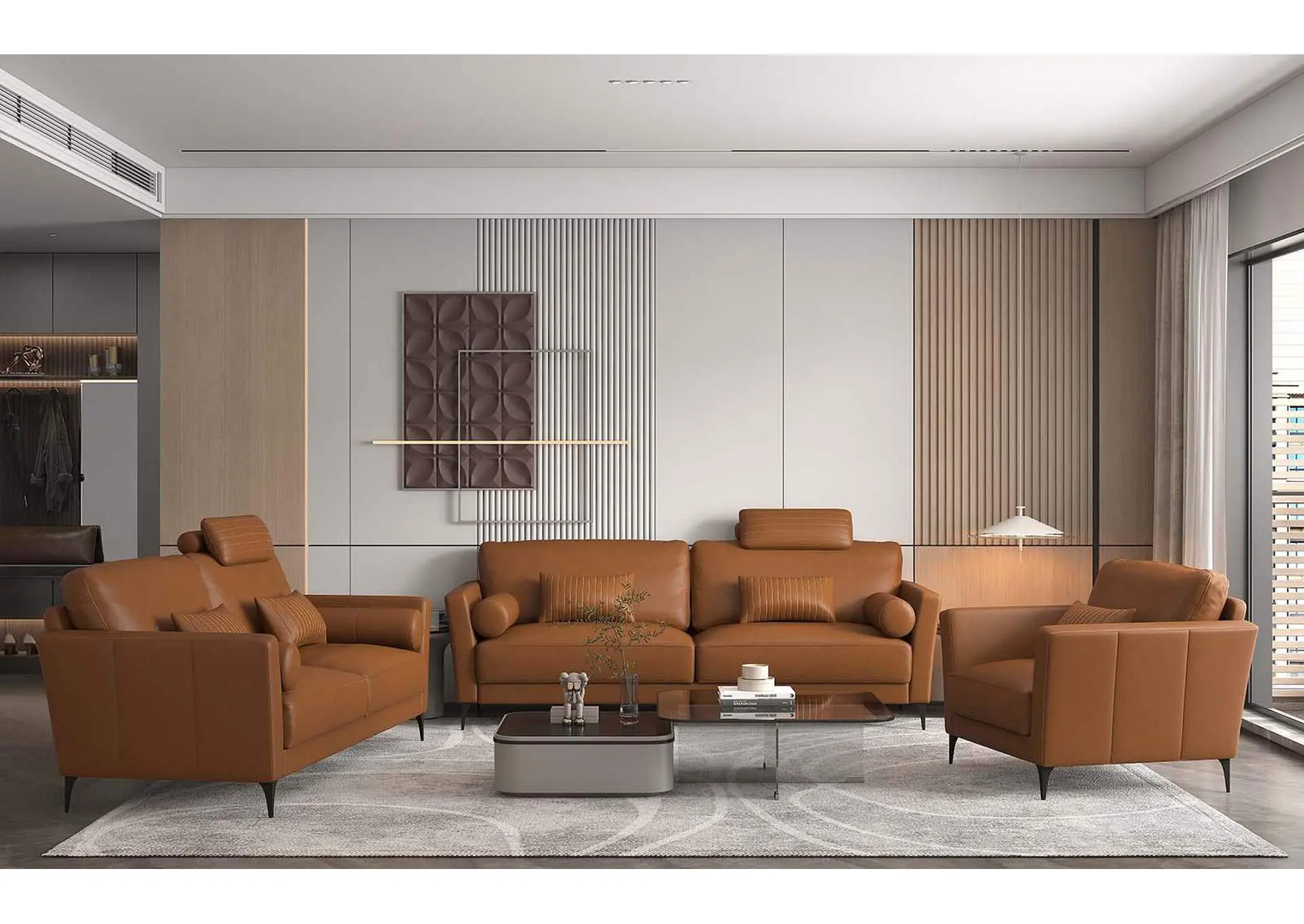Tussio Loveseat with 5 Pillows