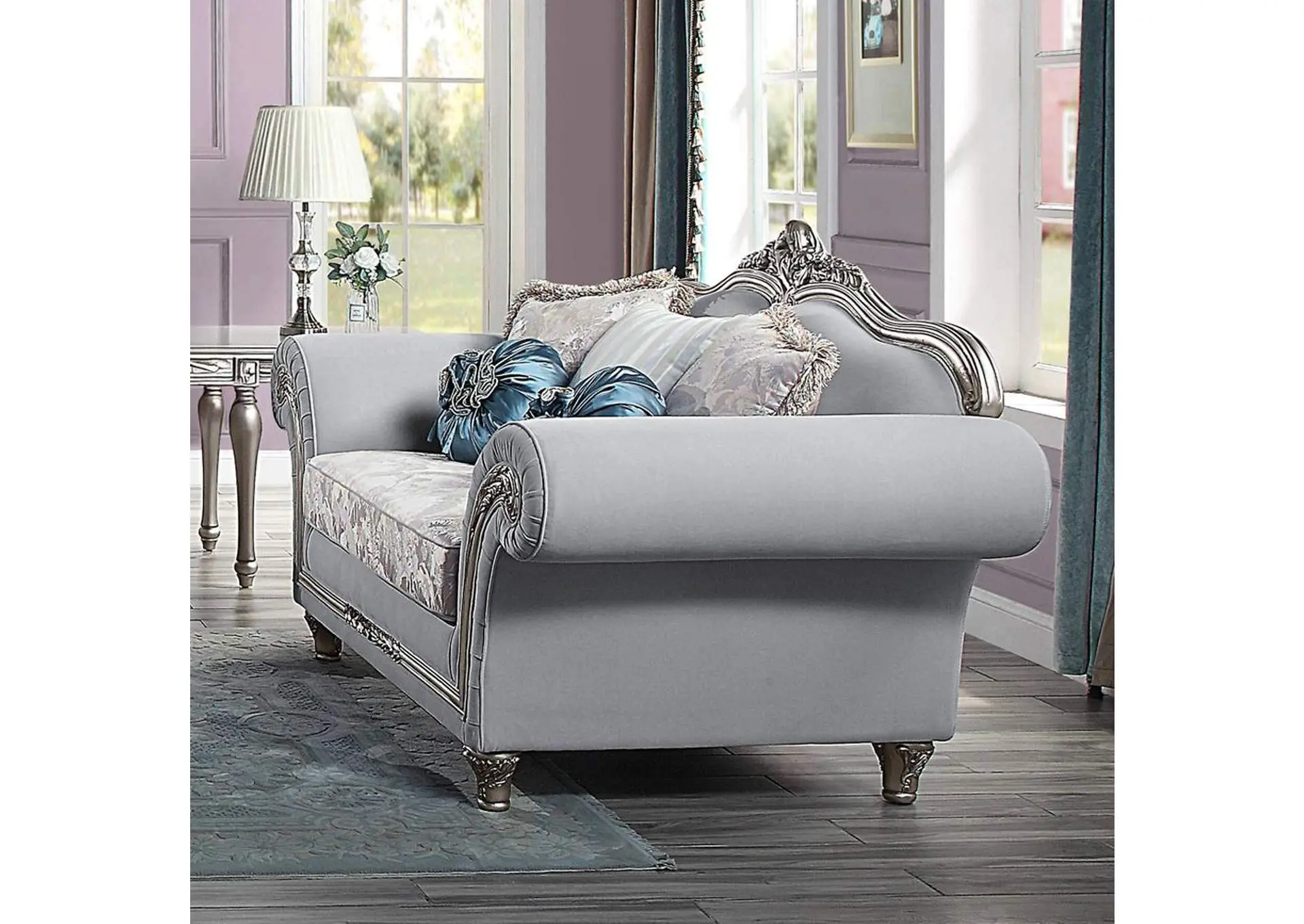 Pelumi Loveseat with 5 Pillows