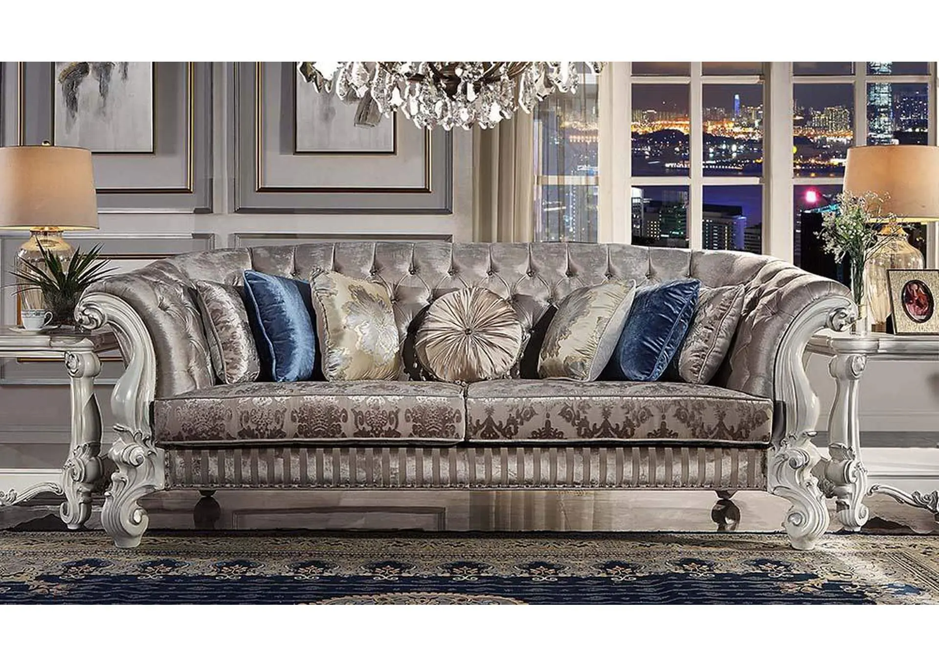 Versailles Sofa with 7 Pillows