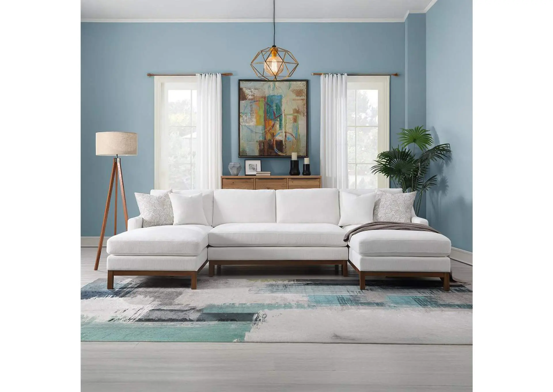 Valiant Sectional Sofa with 4 Pillows