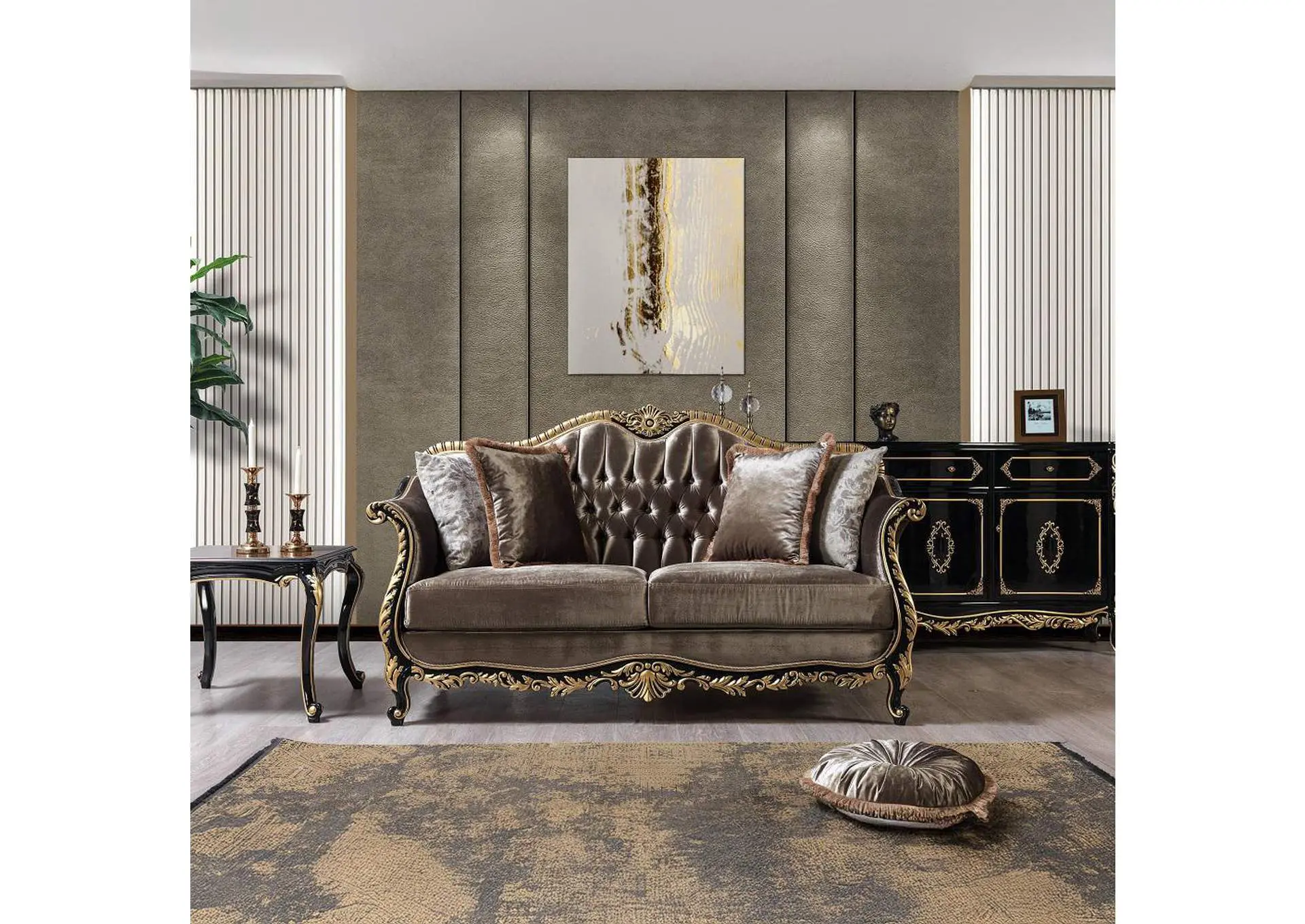 Betria Loveseat with 4 Pillows