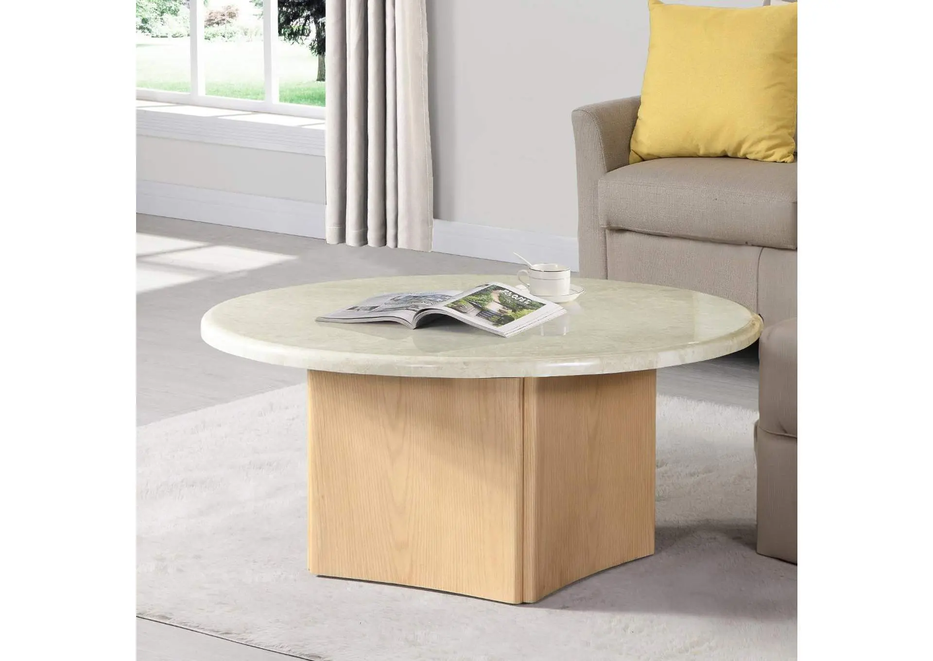 Qwin Coffee Table with Marble Top