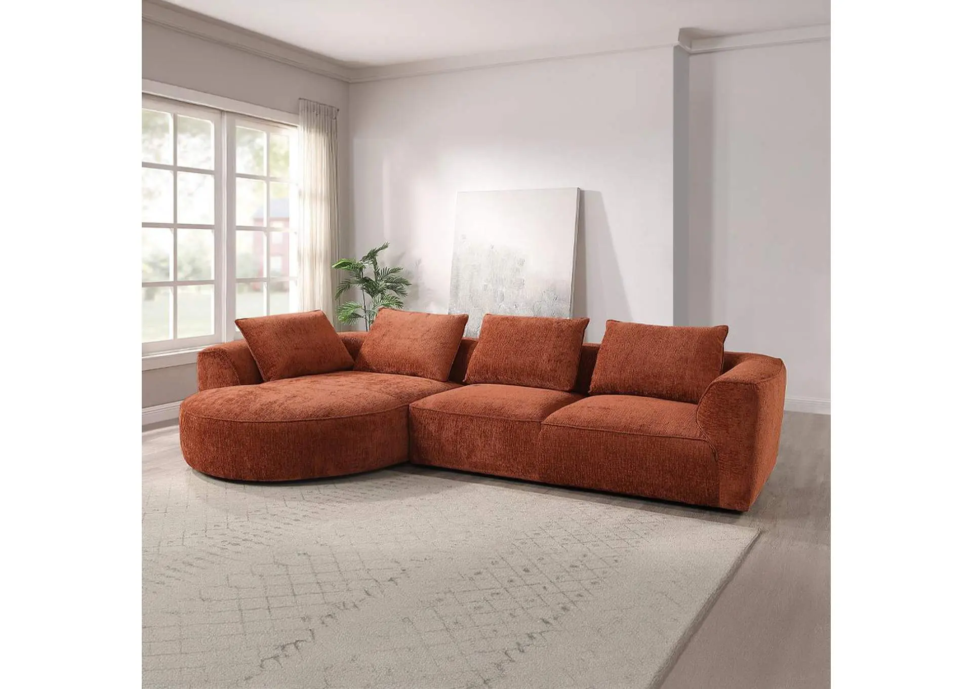 Aceso Sectional Sofa with 4 Pillows