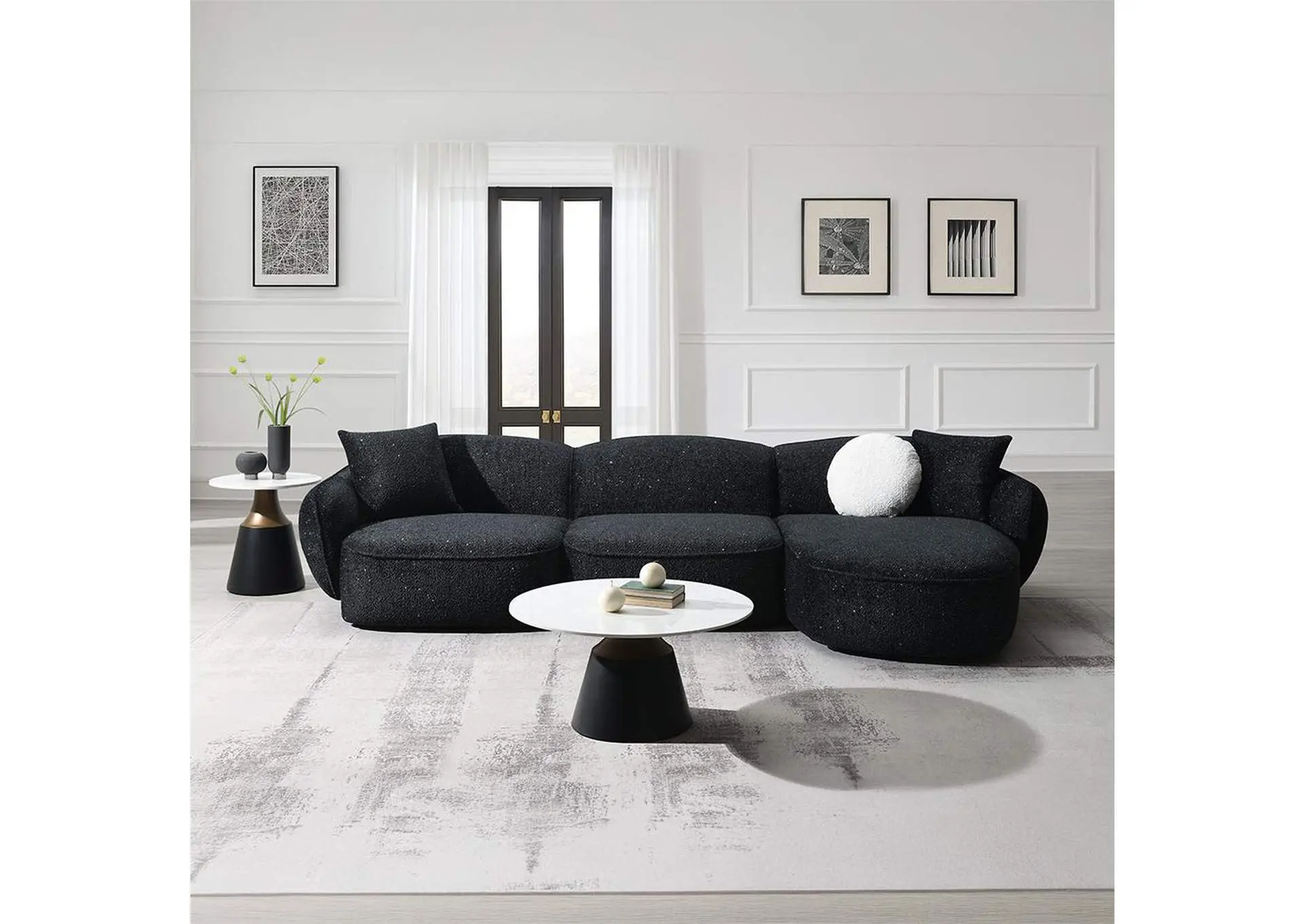 Lucifer Sectional Sofa with 3 Pillows