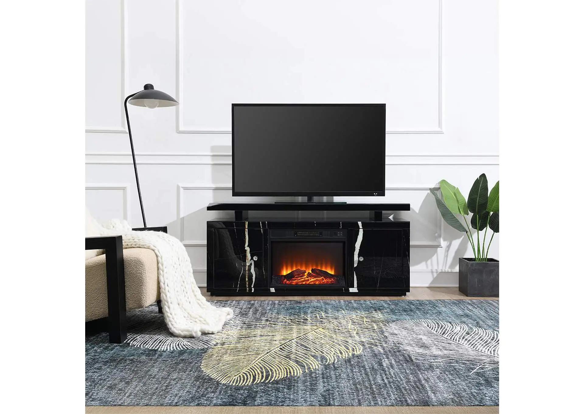Drisana TV Stand with Fireplace