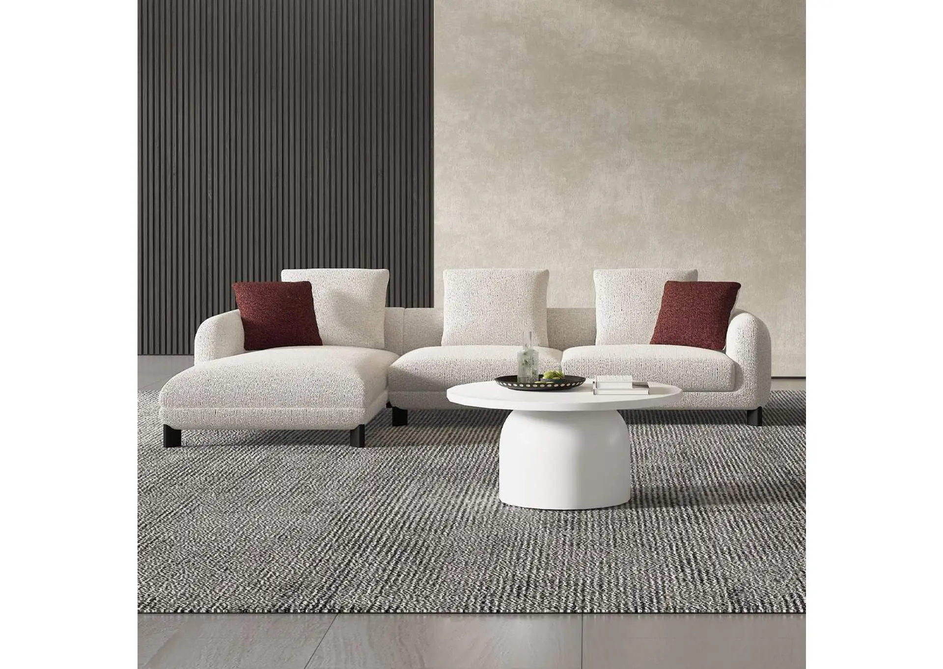 Mardi Sectional Sofa with 6 Pillows
