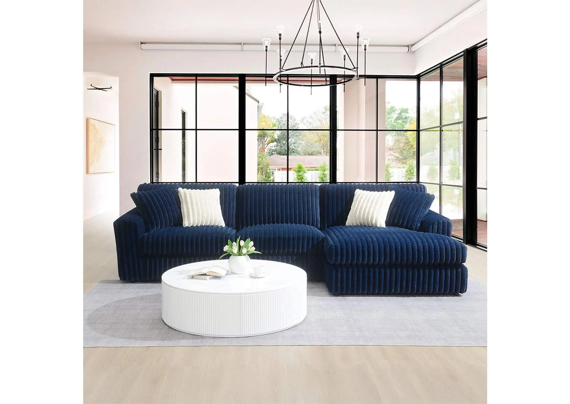 Breton Sectional Sofa with 4 Pillows