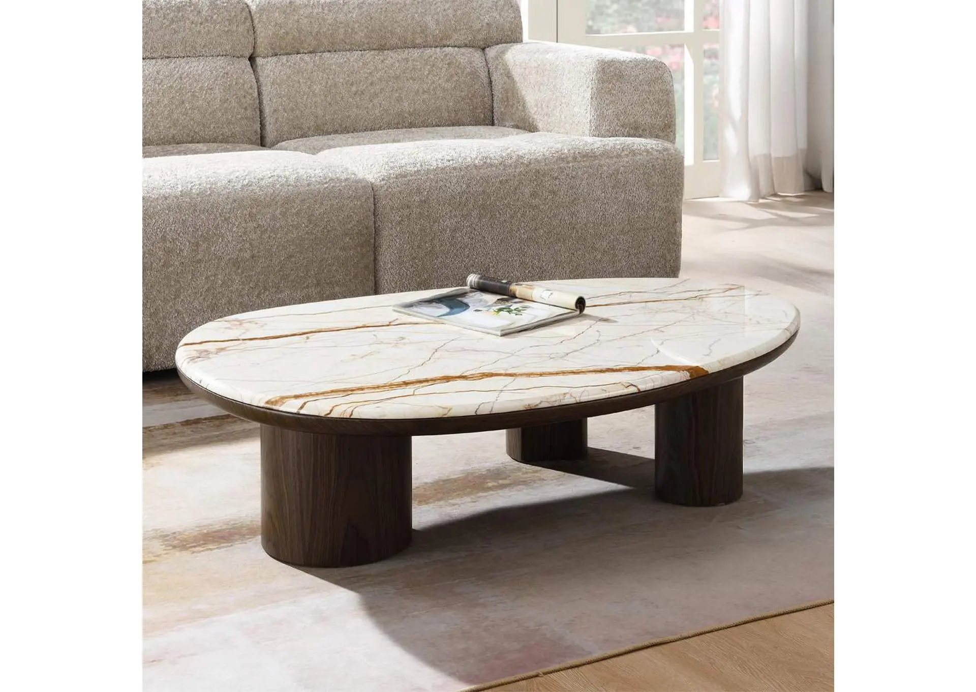 Haidar Coffee Table with Natural Marble