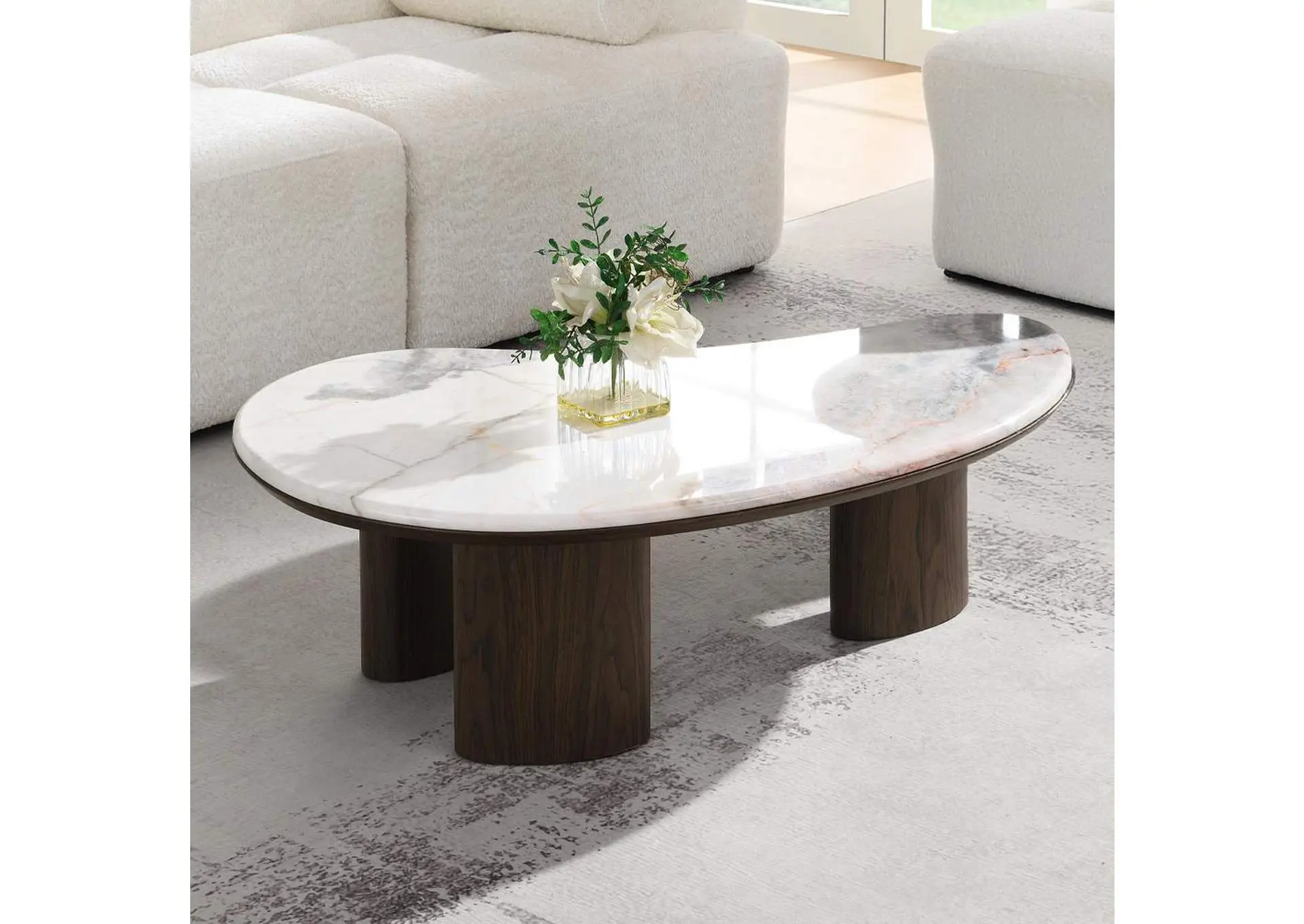 Hanale Coffee Table with Natural Marble