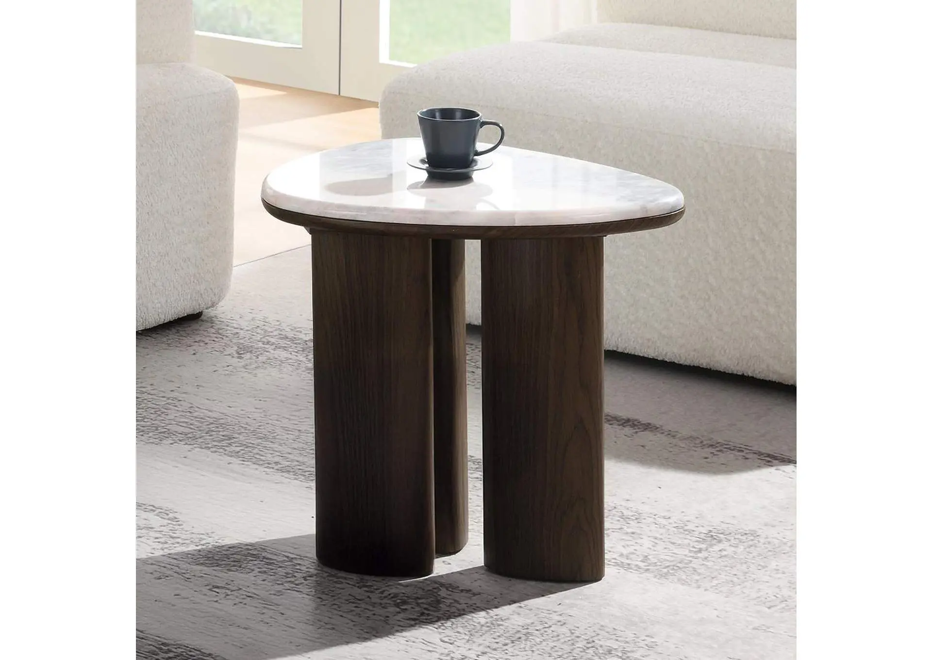 Hanale End Table with Natural Marble