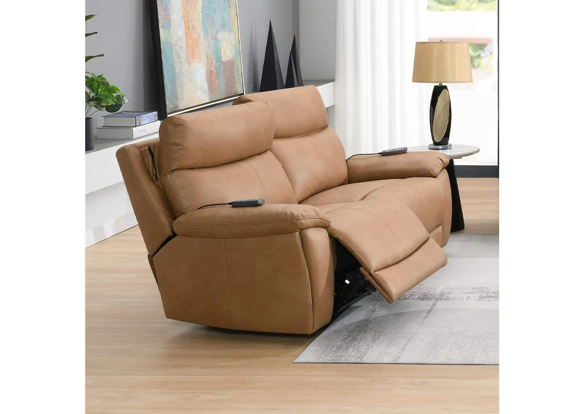 Chavis Power Motion Loveseat with USB and Power Headrest