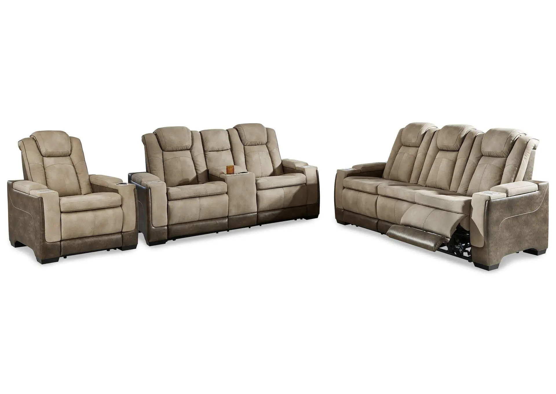 Next-Gen Durapella Performance Fabric Dual Power Reclining Sofa, Loveseat, and Recliner