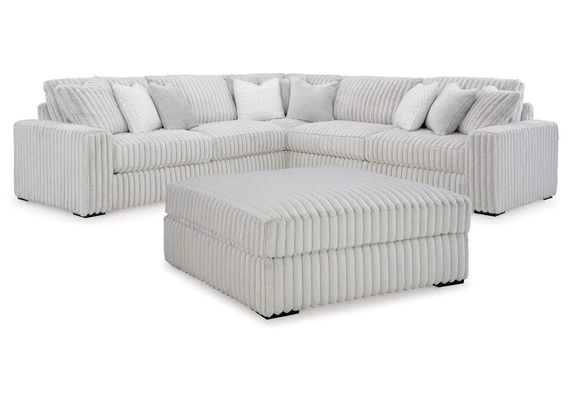 Stupendous 3-Piece Sectional with Ottoman